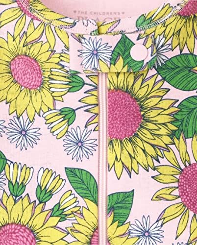 The Childrens Place Baby Girls Snug Fit Pajama with Sunflower Print