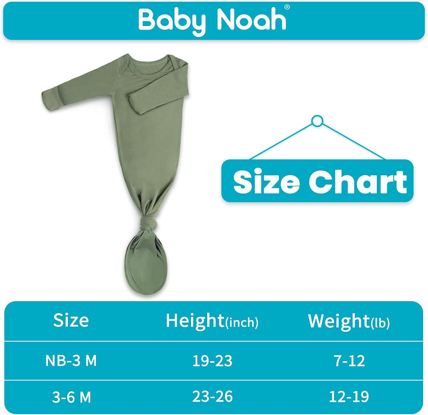 Baby Noah Knotted Gown Newborn Baby Set