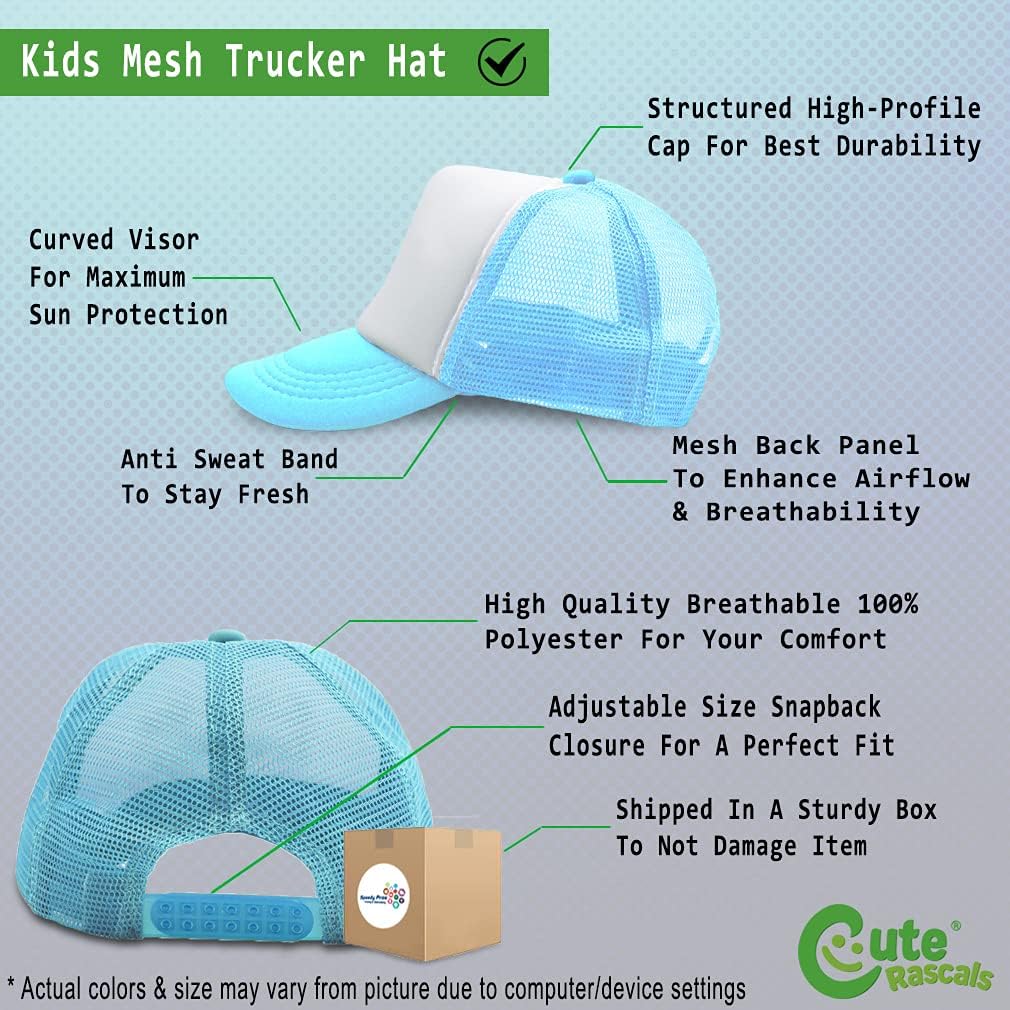 Cute Rascals Kids Trucker Hat I Am Brave Rainbow Boys Girls Adjustable Hat