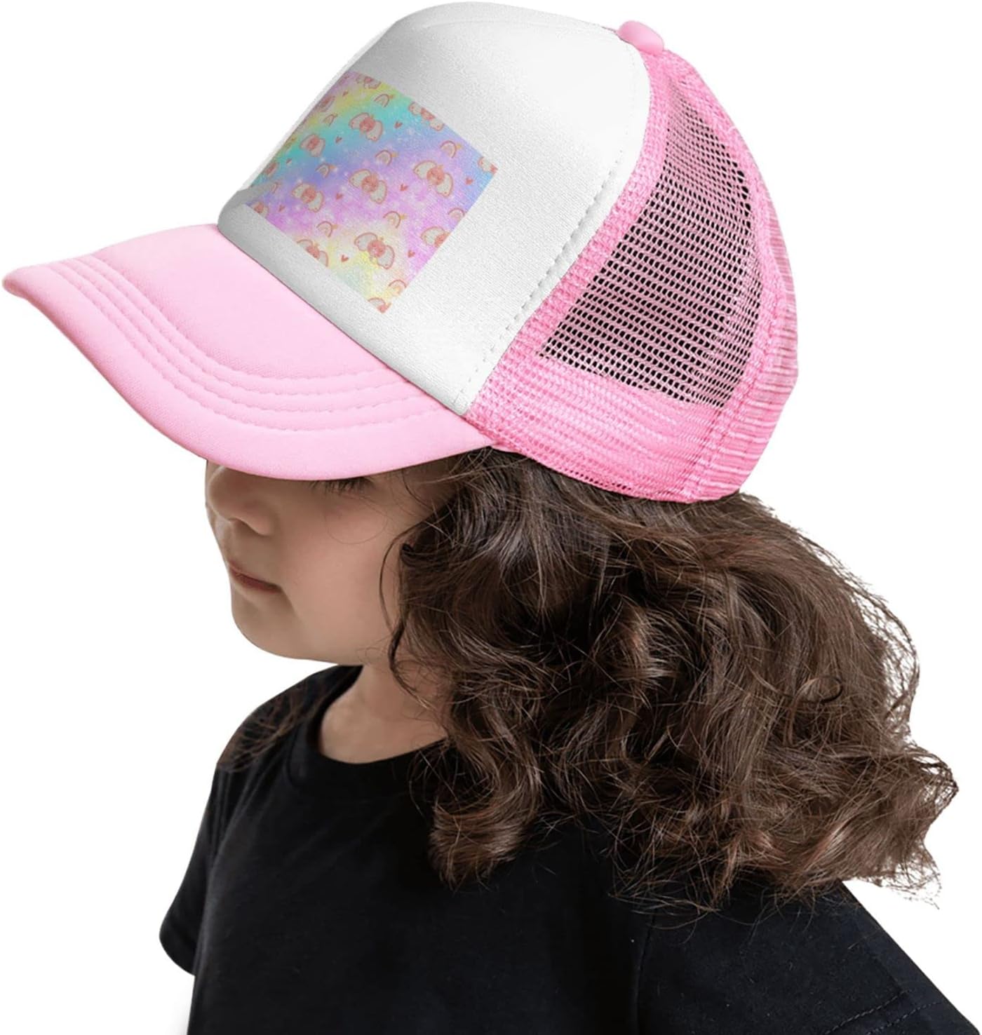 Stylish Adjustable Baseball Hat for Kids Ages 4-10 Pink Elephant Design
