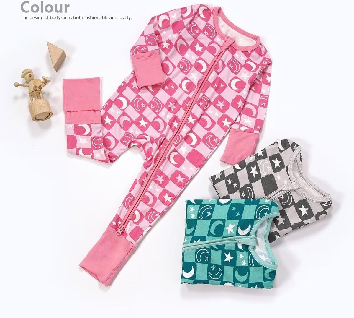 Teach Leanbh Baby Bamboo Viscose Pajamas with Mittens and Feet Cuffs