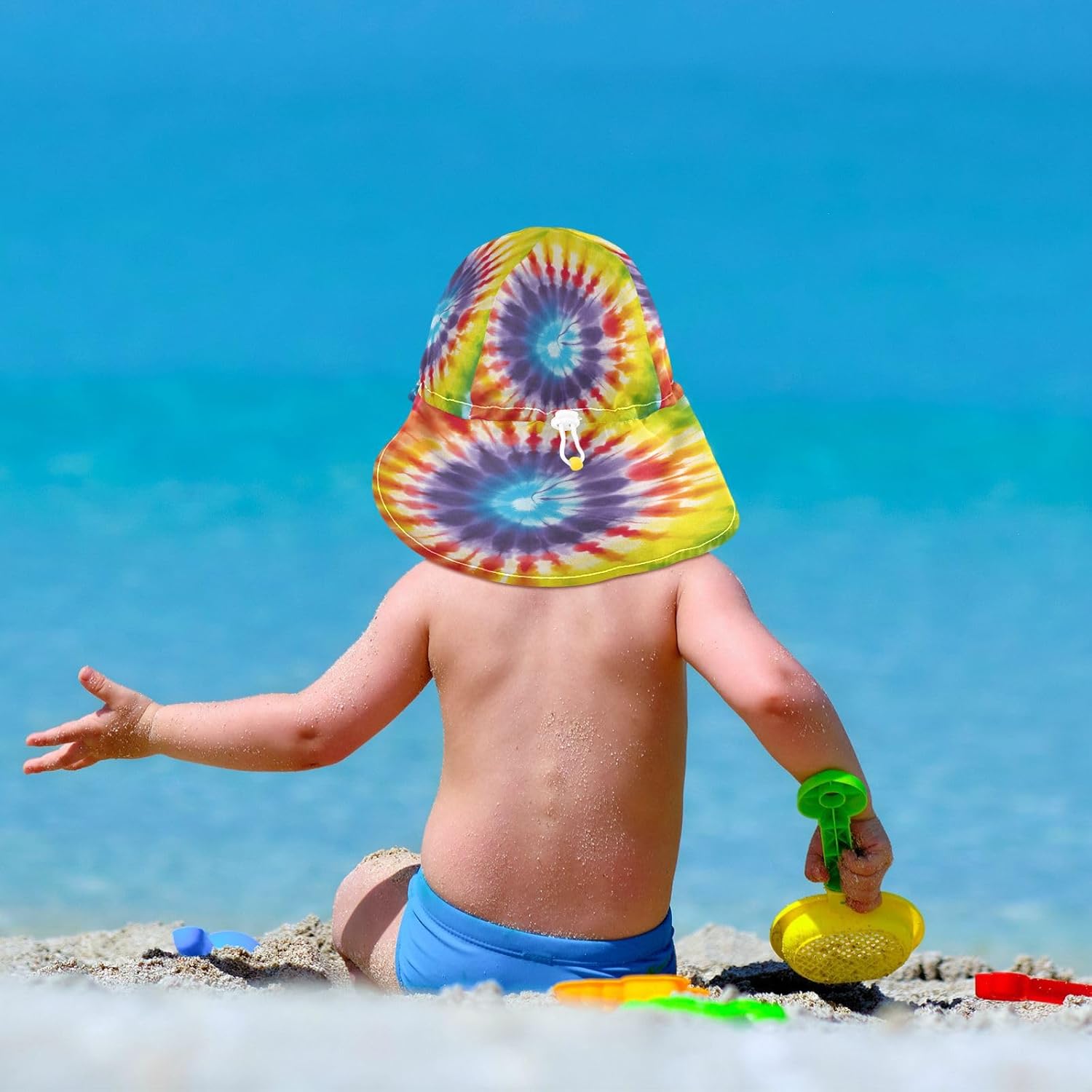 Emelivor Tiedye Rainbow Baby Sun Hat UPF 50