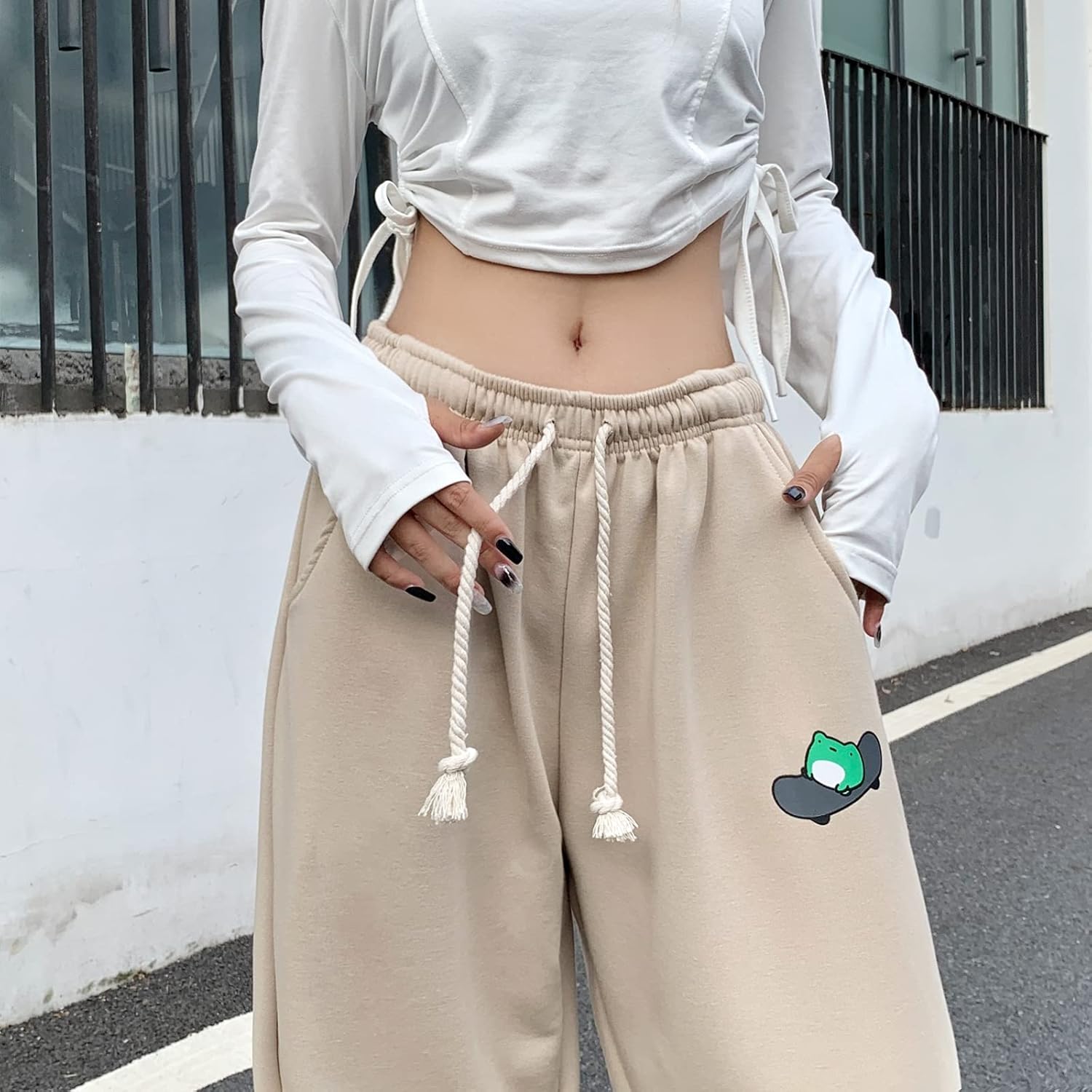 Skateboard Frog Womens Comfy sweatpants