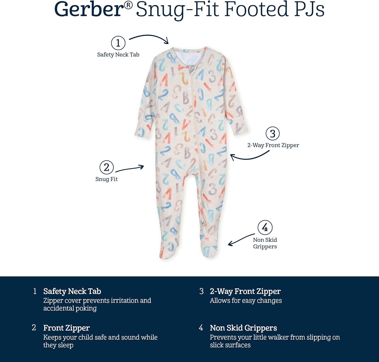 Gerber Baby Girls Rump-StopPBS Footed Pajamas with Eucalyptus Softness