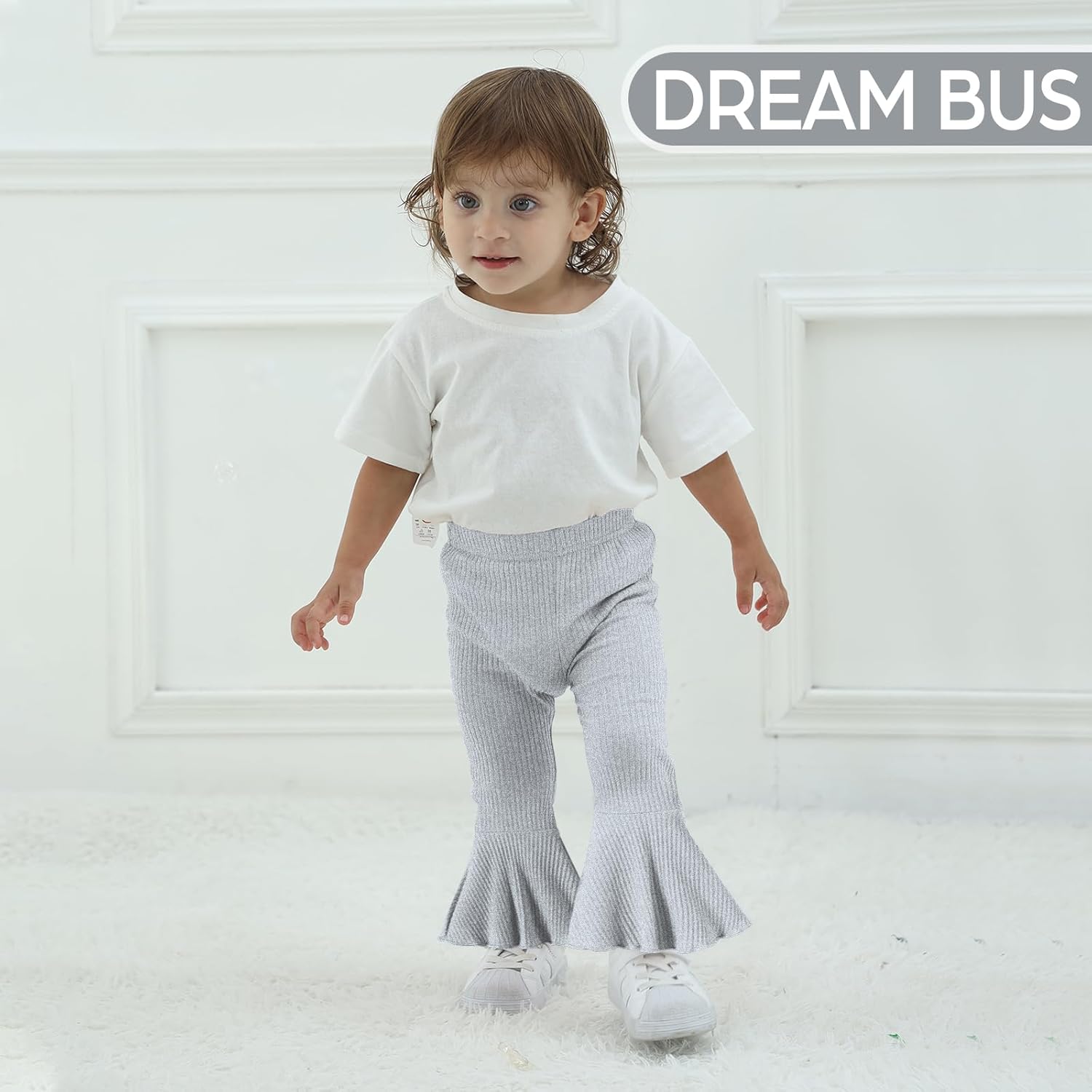 DREAM BUS 3 Pack Baby Girl Flare Pants with Bell Bottoms