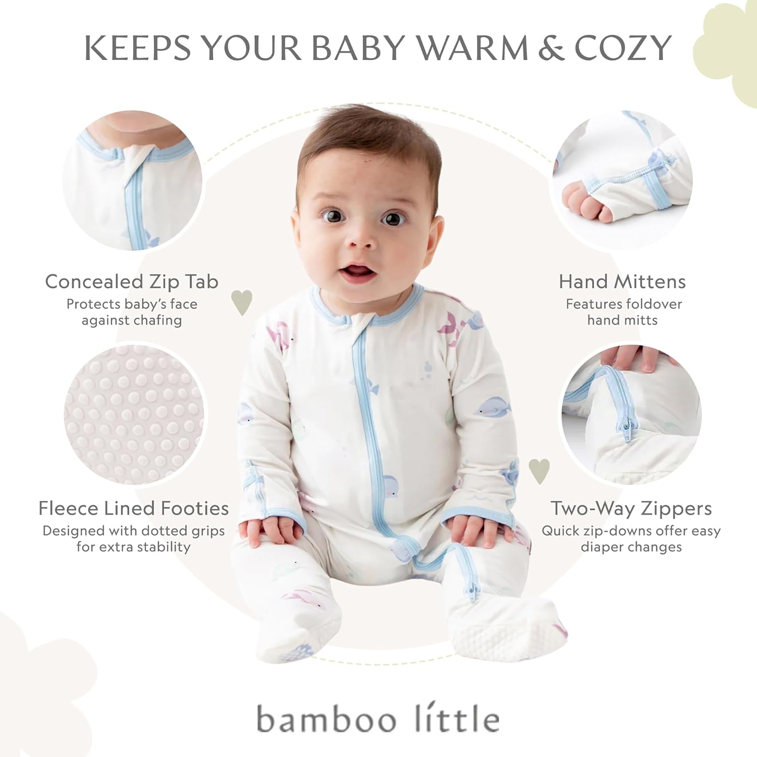 Bamboo Little Soft Footie Pajamas for Babies
