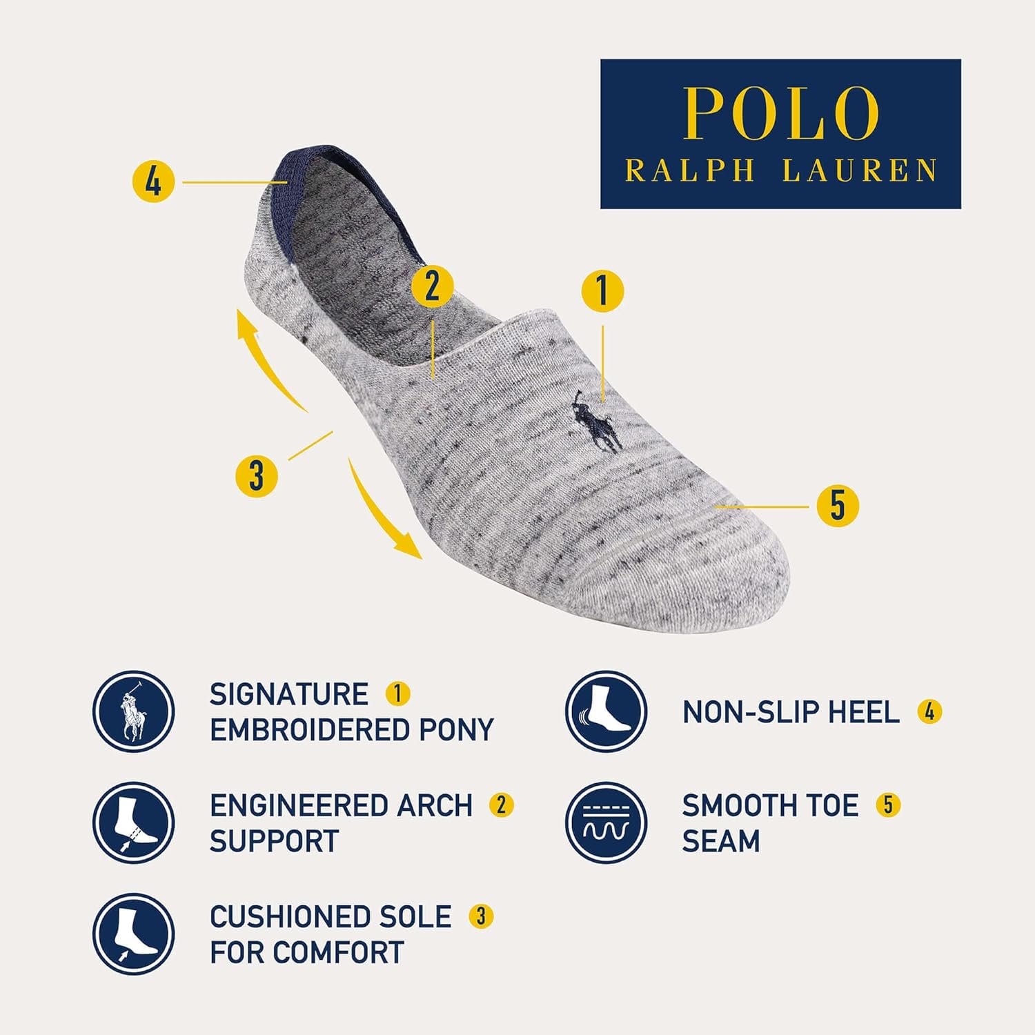 Polo Ralph Lauren Mens Perfect Arch Support Socks