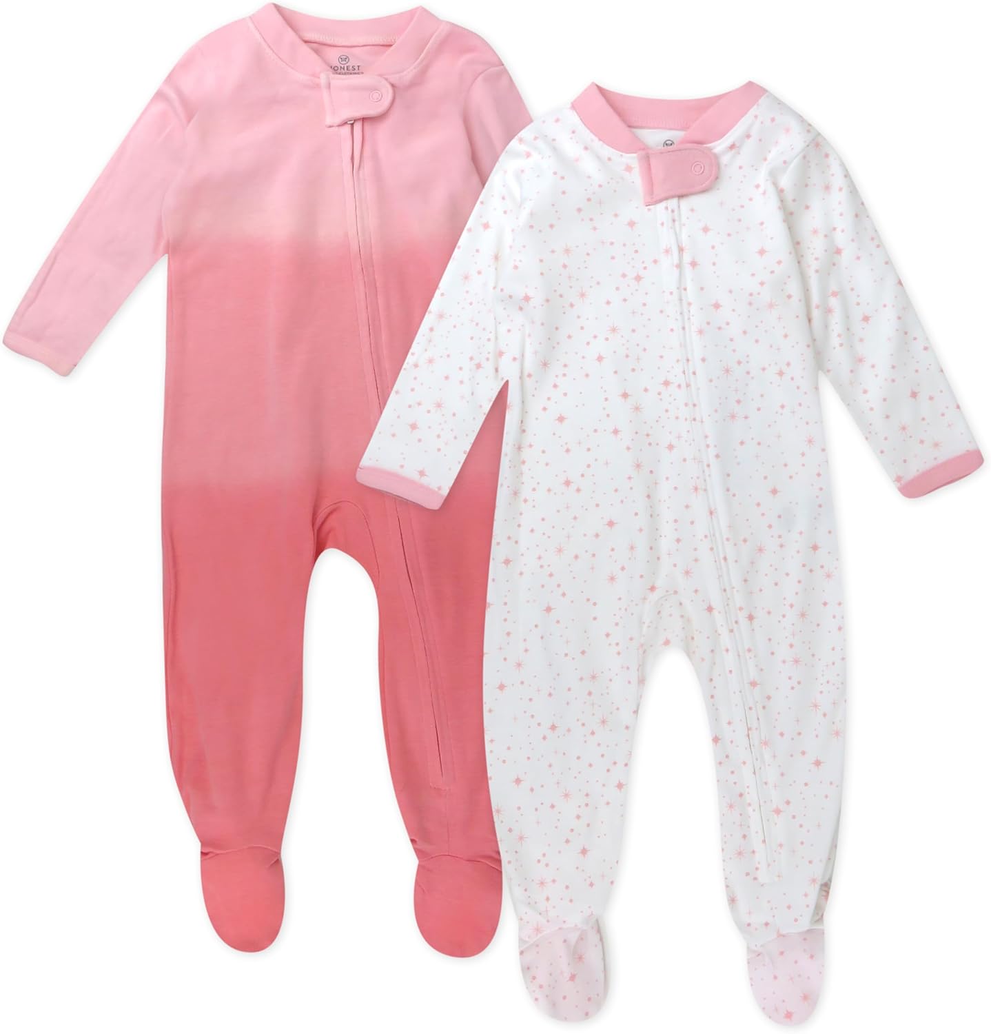 HonestBaby Baby Girls 2-Pack Pajamas