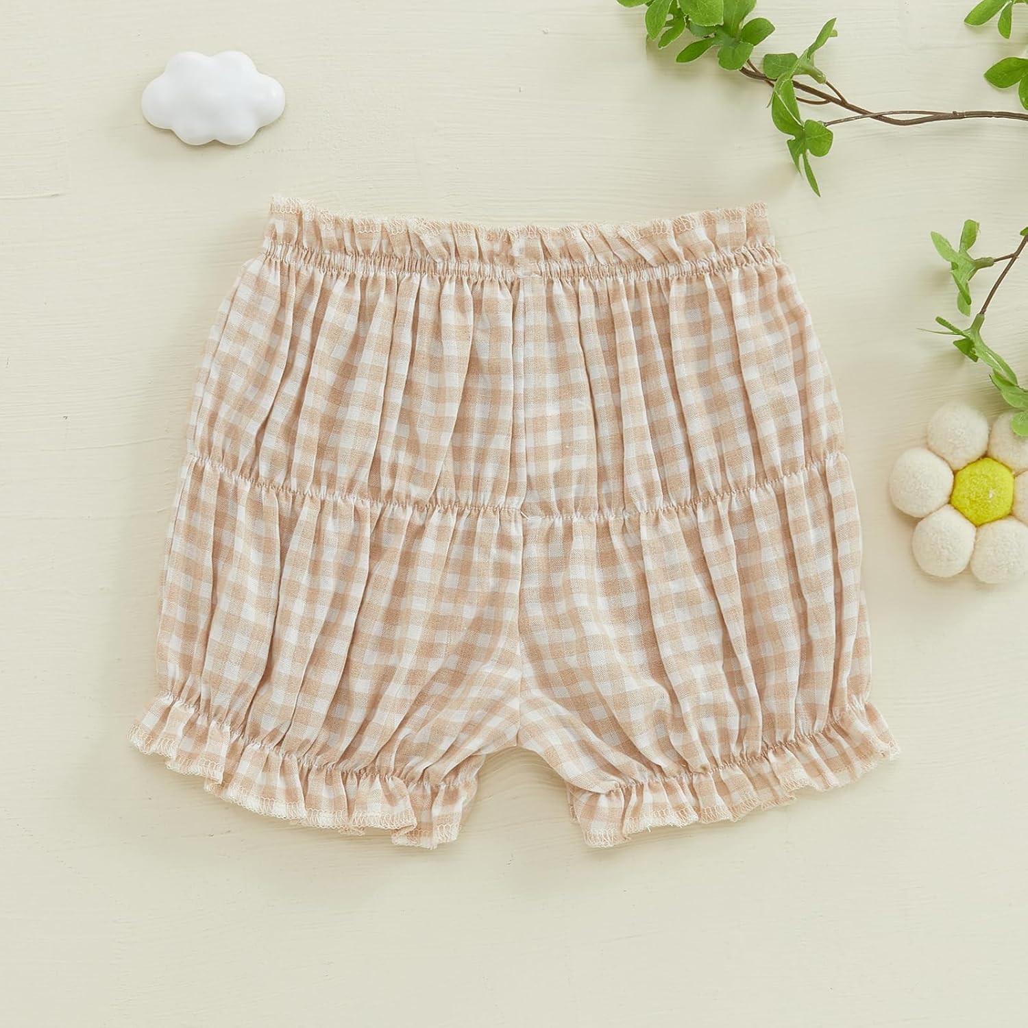 Aiwpstoin Toddler Girls Ruffled Plaid Shorts