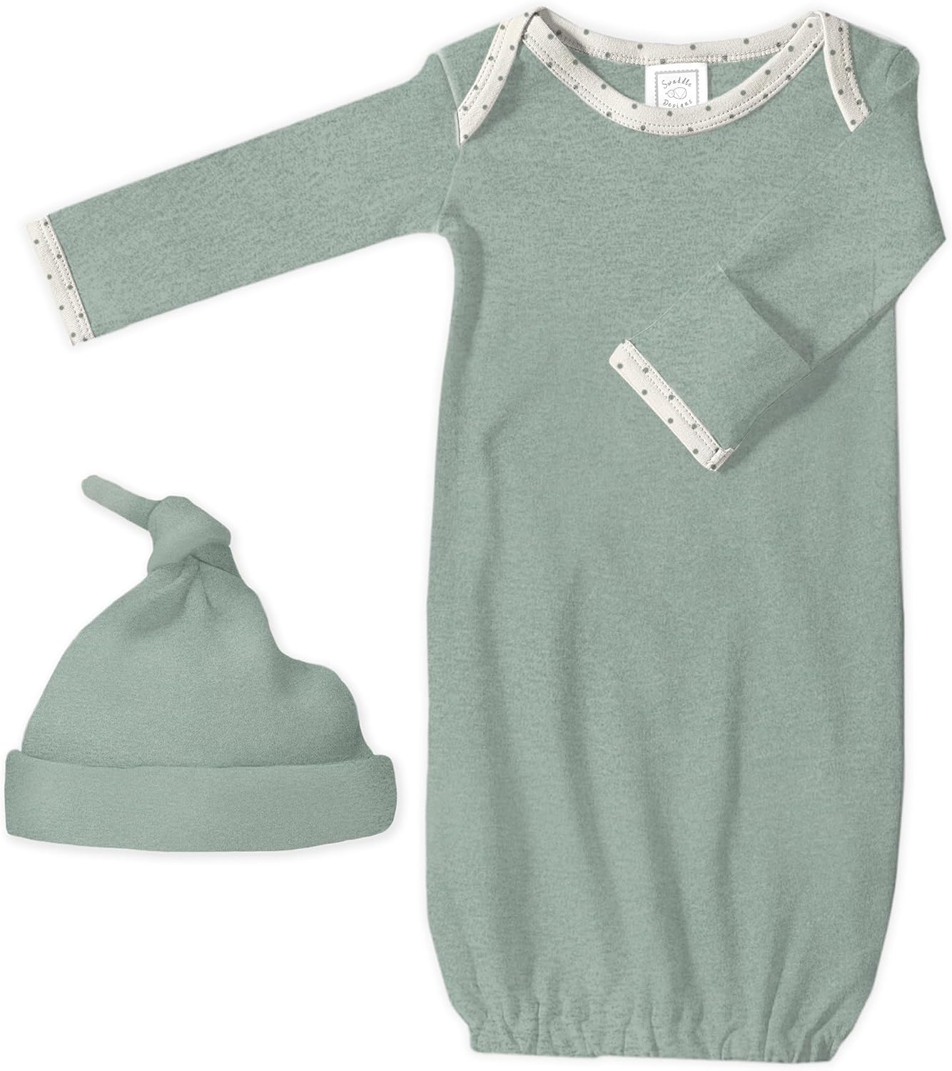 SwaddleDesigns Soft Cotton Baby Gown for Newborn 0-3 Months
