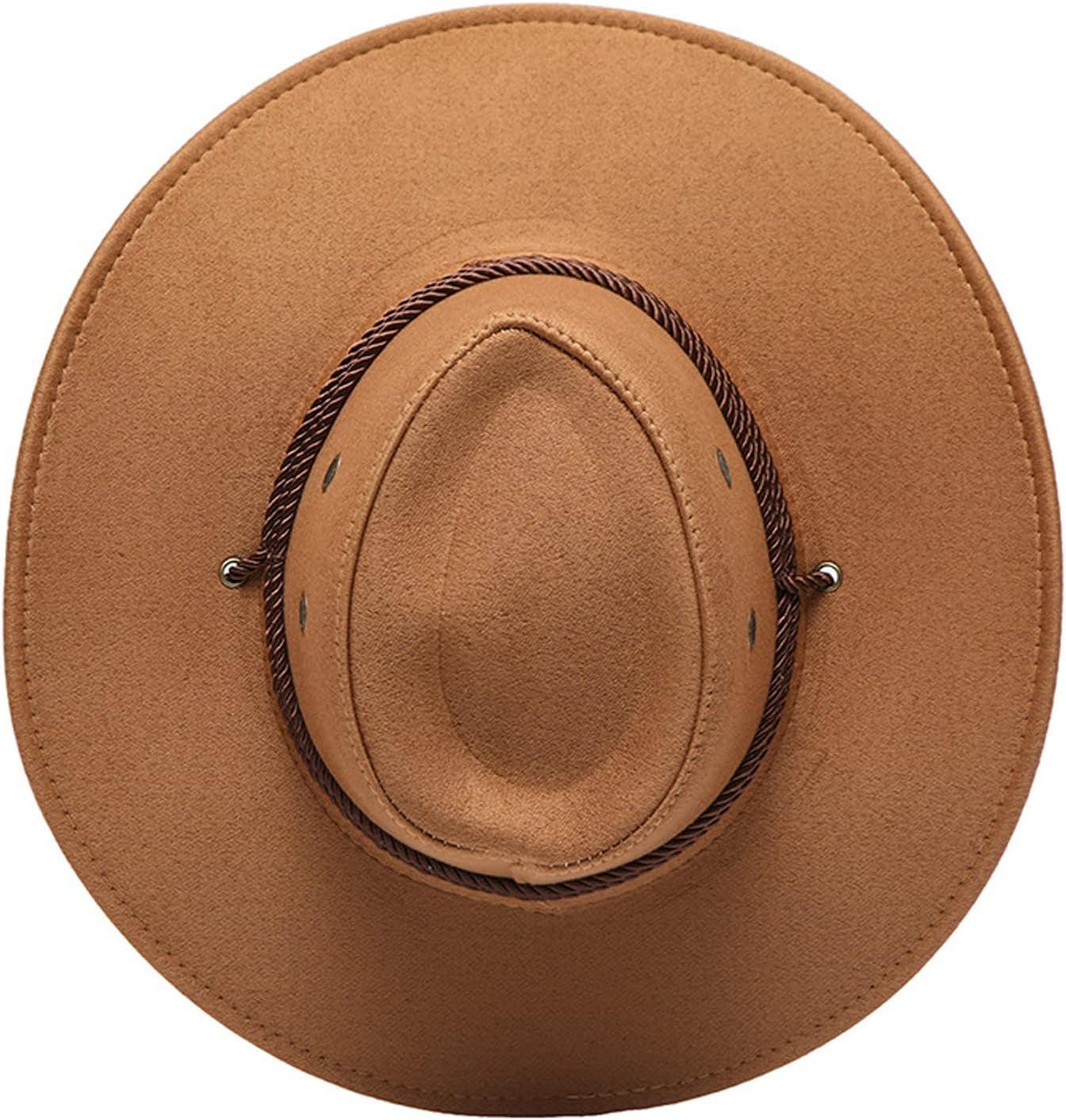 Women Men Classic Felt Western Cowboy Cowgirl Hat with Belt Buckle