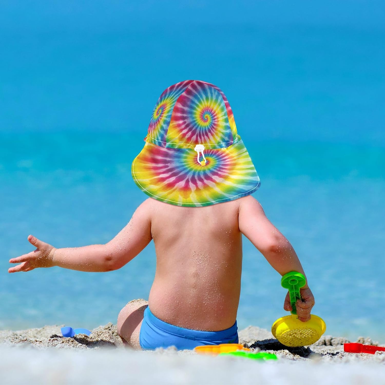 Adjustable Rainbow Sun Hat for Kids