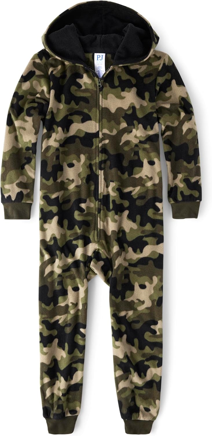 The Childrens Place Boys 100 Fleece One-Piece Pajama