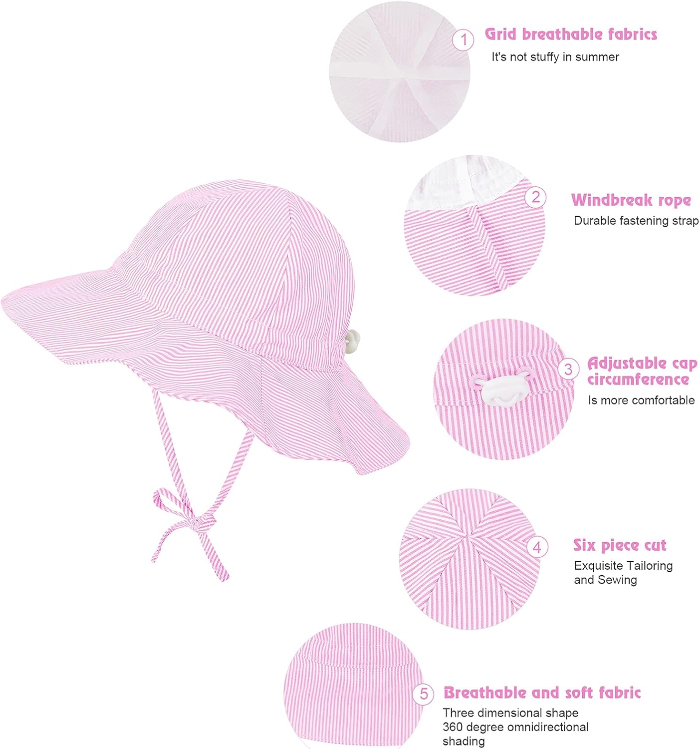 Durio UPF 50 Baby Girl Sun Hat