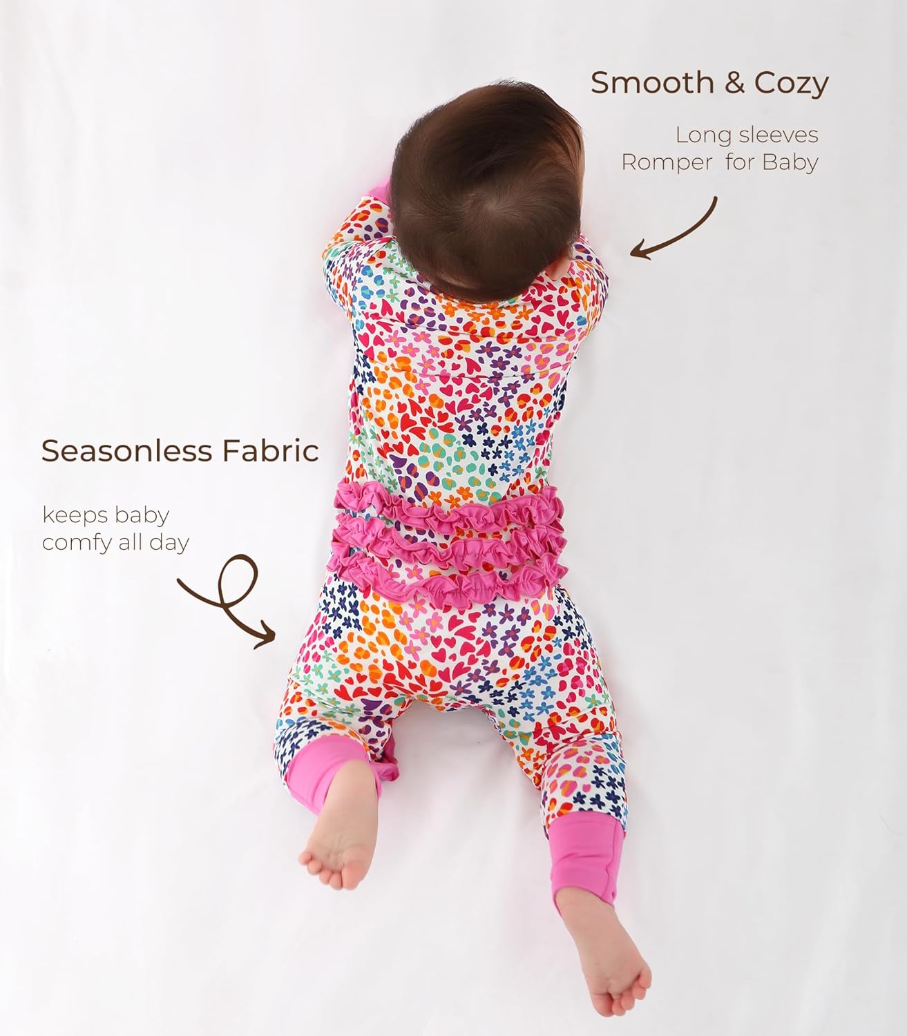 DREAMHALO Baby GirlRomper 2-Way Zipper Visco BAMBOO ROMPER