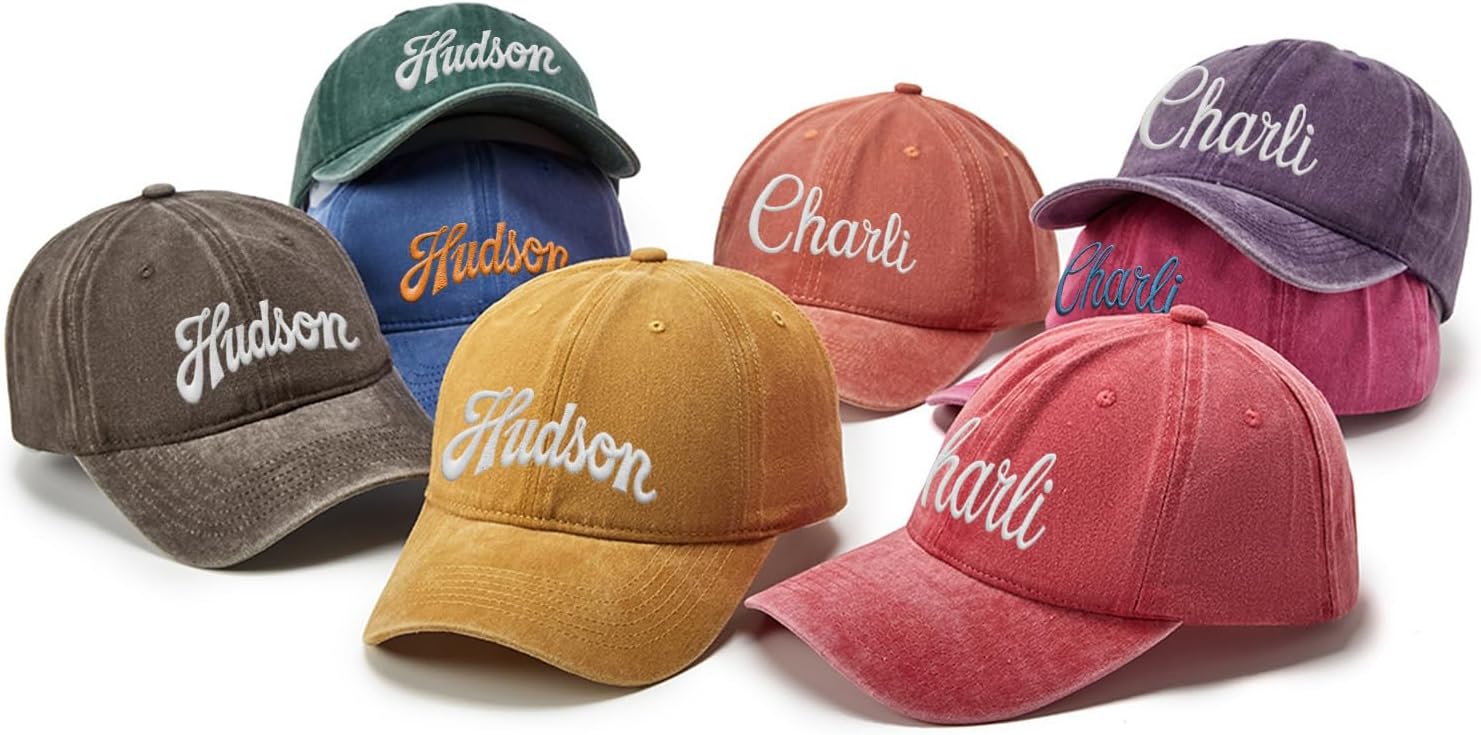 Personalized toddler baseball cap with 100 cotton fabric and adjustable closure