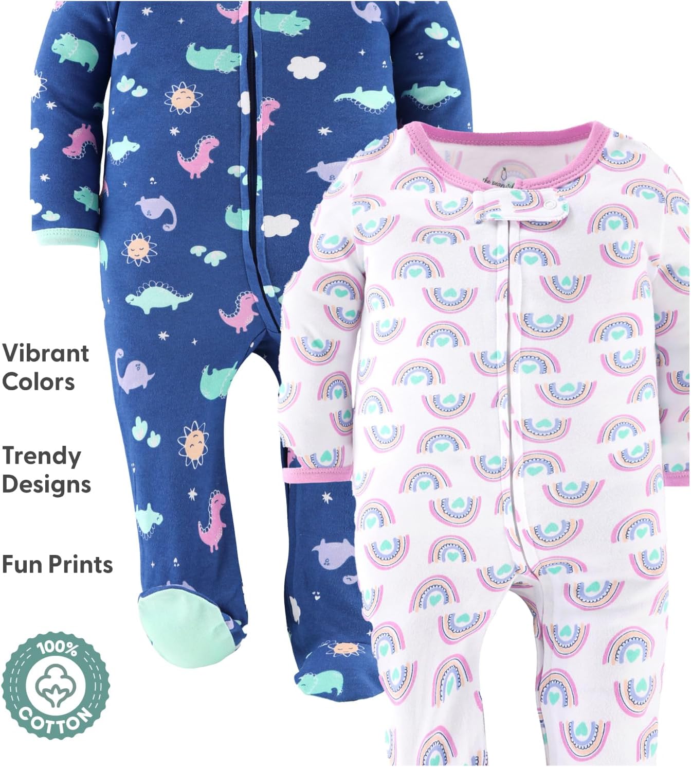 The Peanutshell Baby GirlsSleepers Rompers Soft Cozy Stylish for Newborns