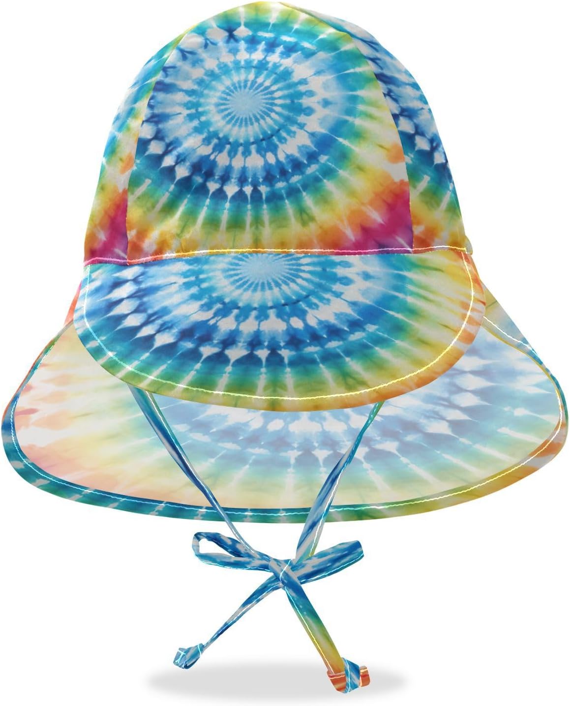 Adjustable Rainbow Tie Dye Baby Sun Hat UPF 50