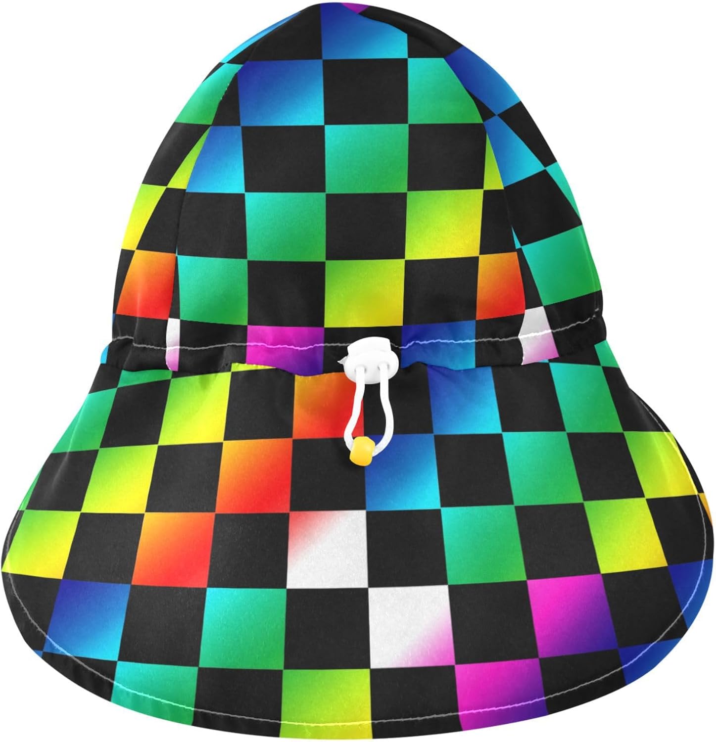 Rainbow Checkers Design Bucket Hat for Kids