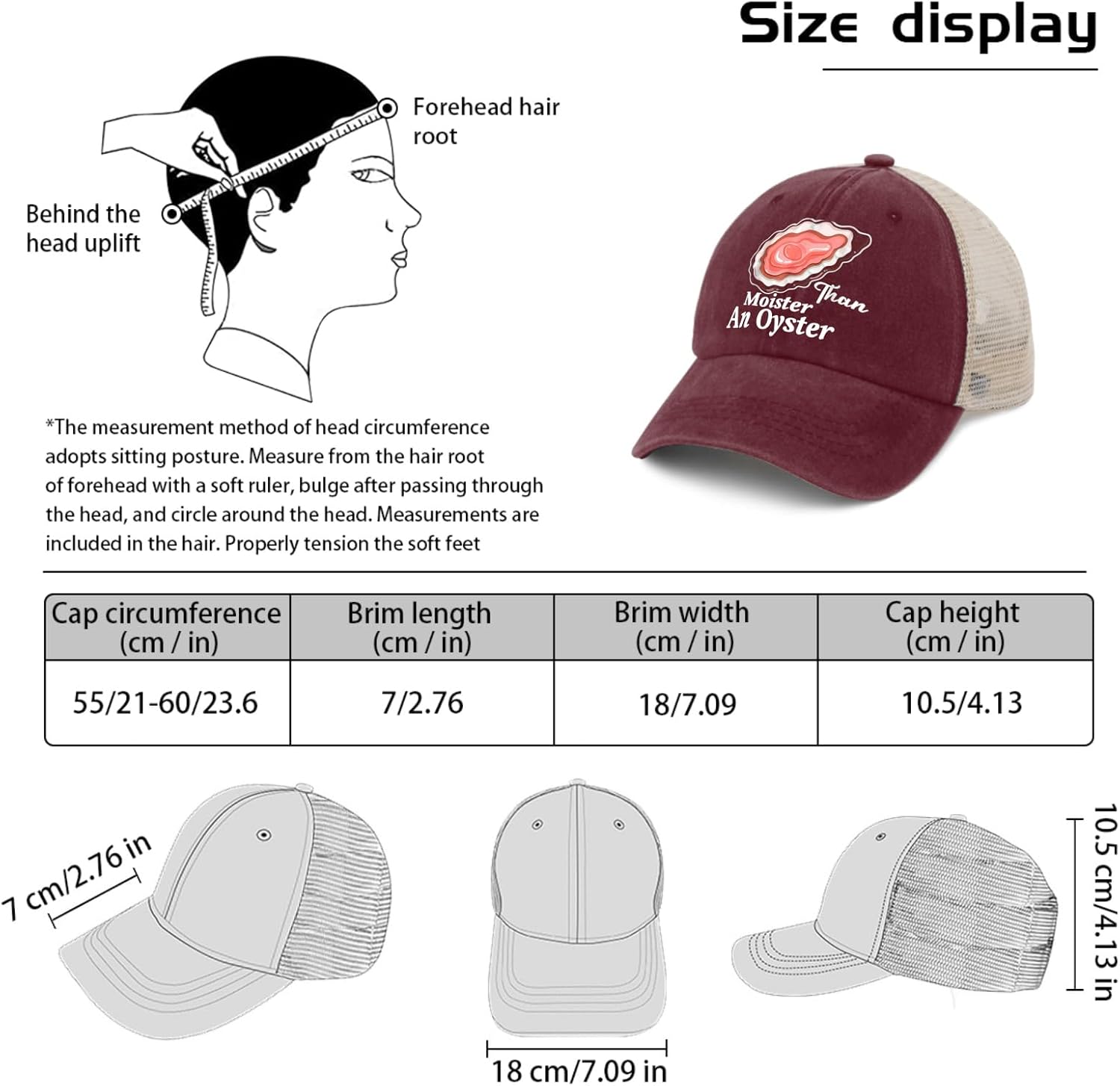 Moister Than an Oyster Funny Inappropriate Trucker Hat for Adults
