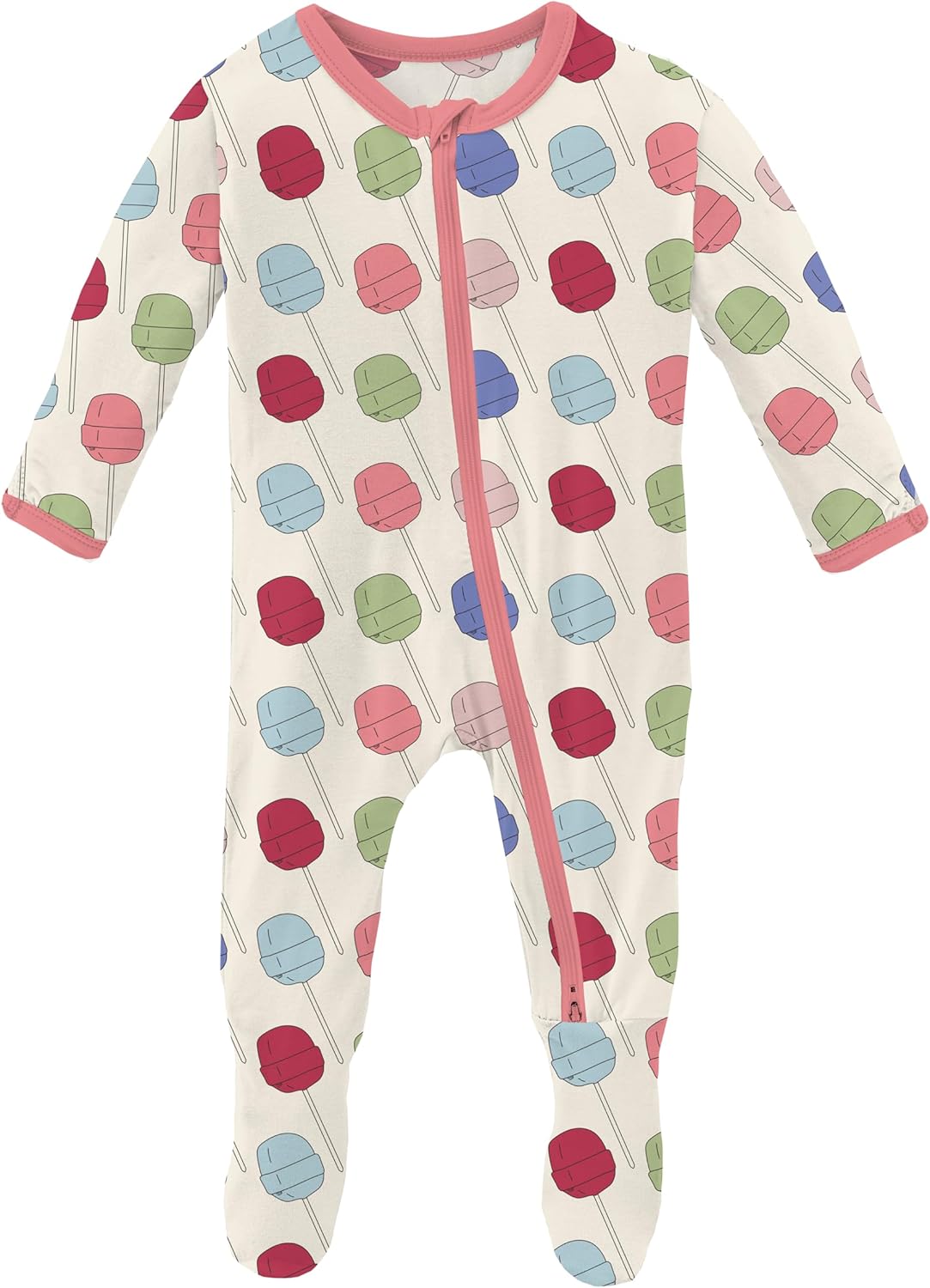 KicKee Print Footie with Zipper 90s Style Ultra Soft Pajamas