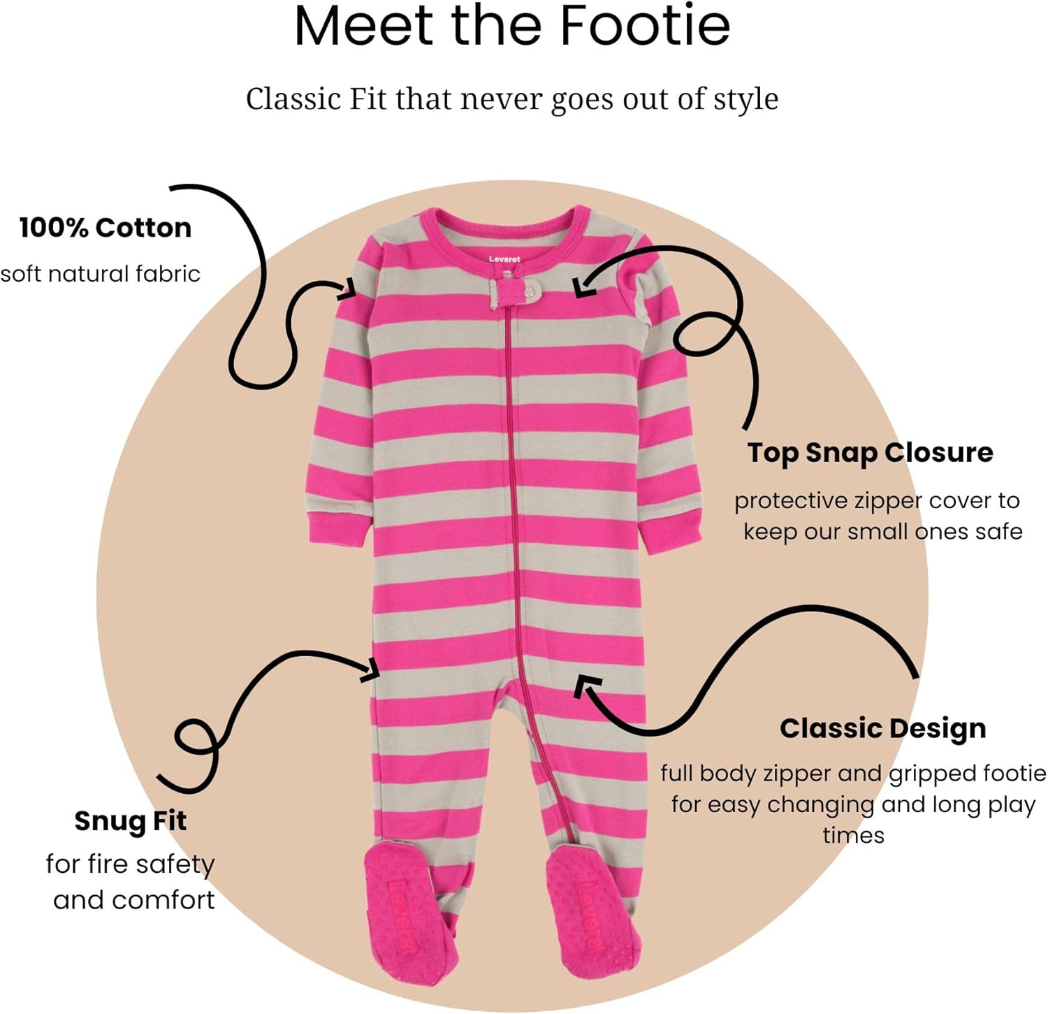 Leveret Kids Pajamas Comfort Quality for Babies