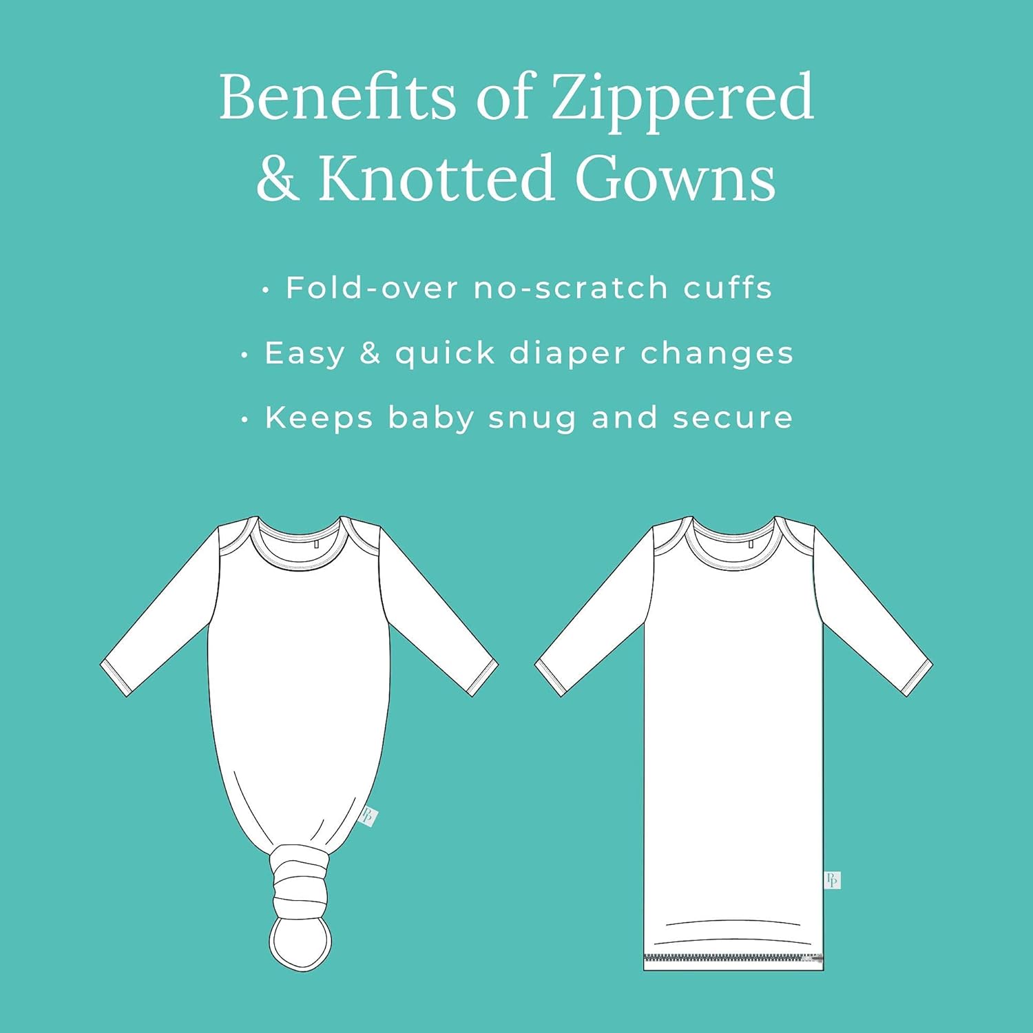 Posh Peanut Newborn Knotted Baby Gown Ultra-Soft