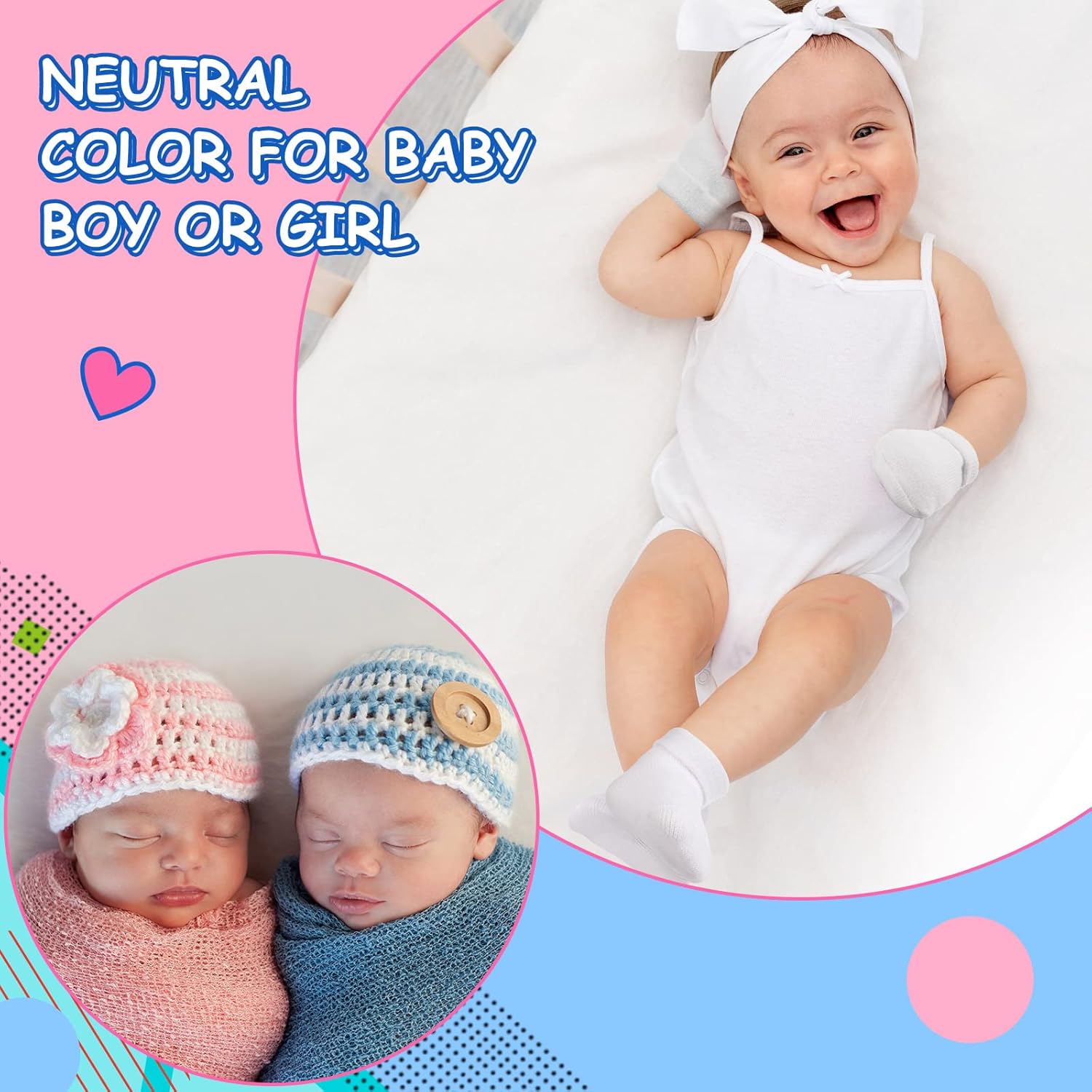 Eurzom 12-Pair Baby Mittens for Premie Boys Girls