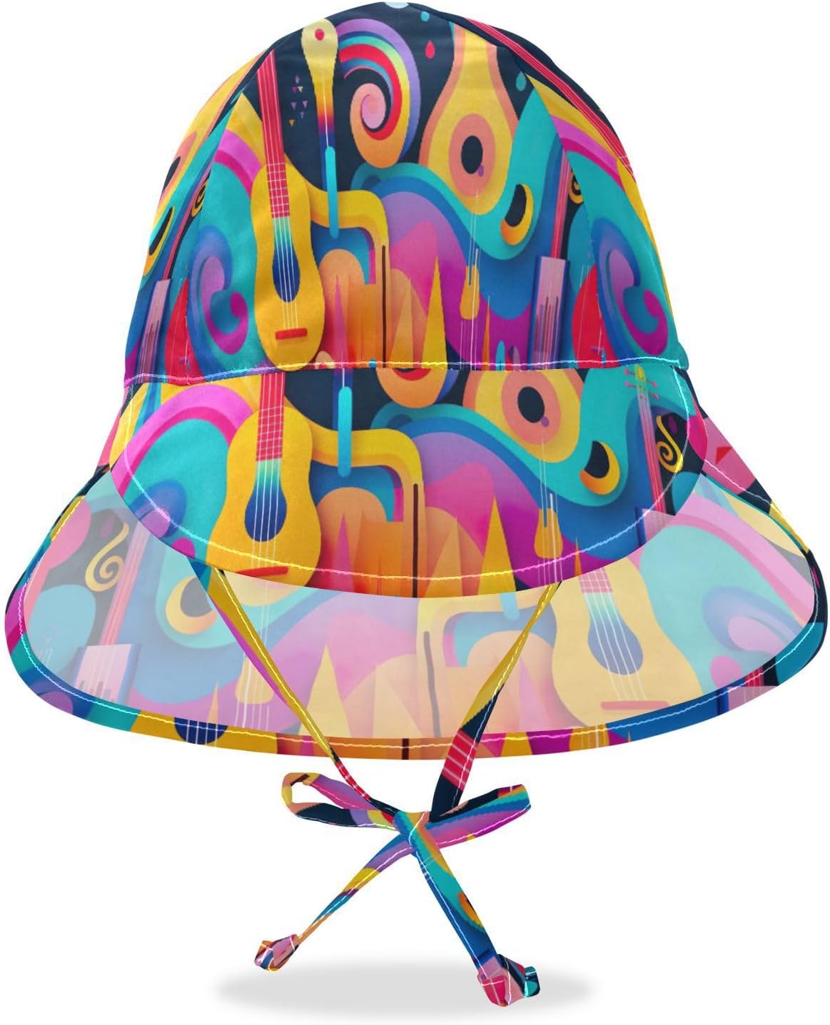 Emelivor Music Guitar Baby Sun Hat UPF 50 Wide Brim