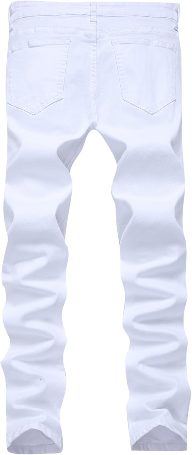 FREDD MARSHALL Mens Slim Ripped Jeans
