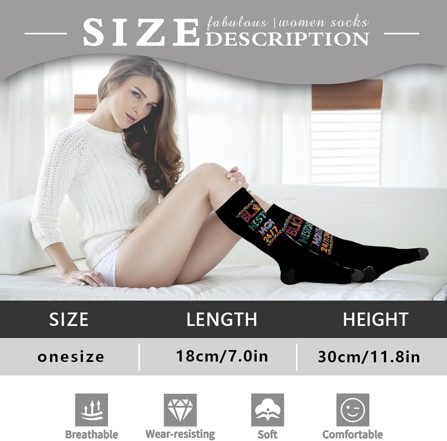African Pride Socks for Women - Black History Month