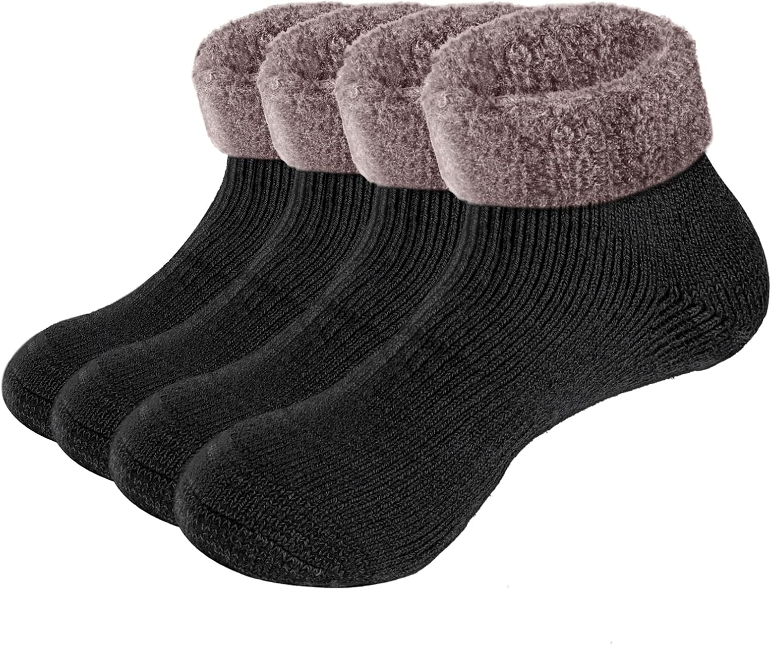 YUEDGE 2-Pair Fuzzy Non-Slip Mens Thermal Socks