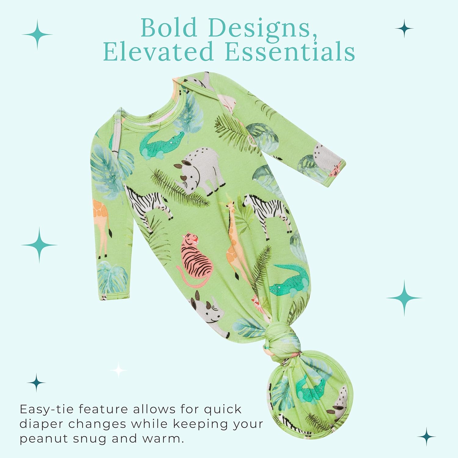 Posh Peanut Newborn Knotted Baby Gown 0-3 Months