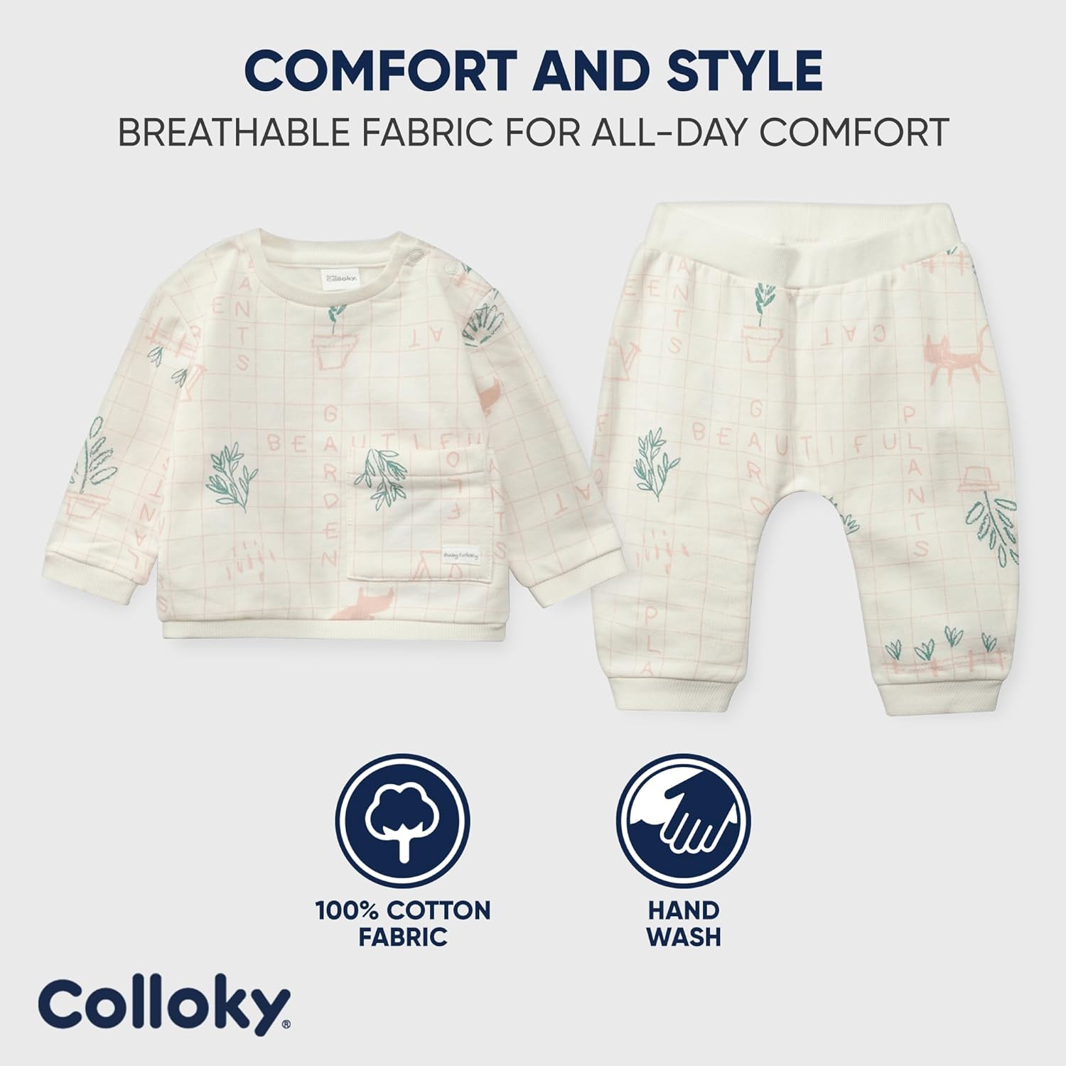 Newborn Soft Cotton Sleepsuit Button Pull-On Closure