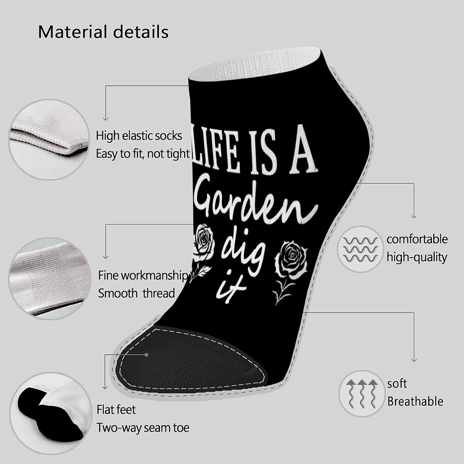 Lifes A Garden Boys Crew Socks Smooth Comfortable for the Day