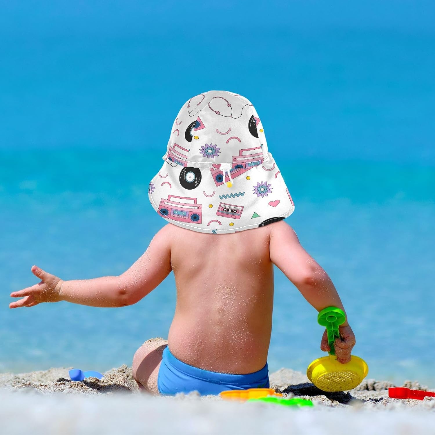 Retro Music Records Audio Tapes Baby Girls Hats Caps