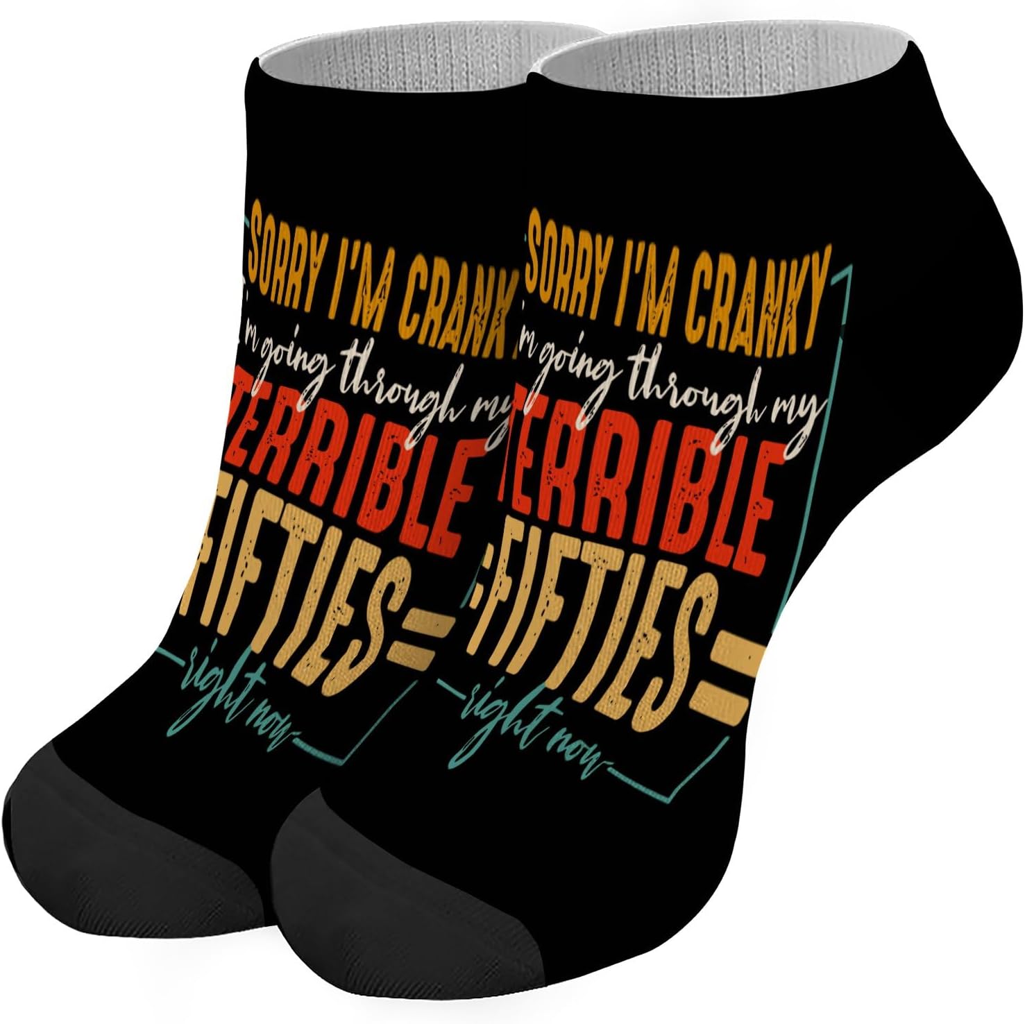 Funny 50s-Themed No-Show Socks for Men