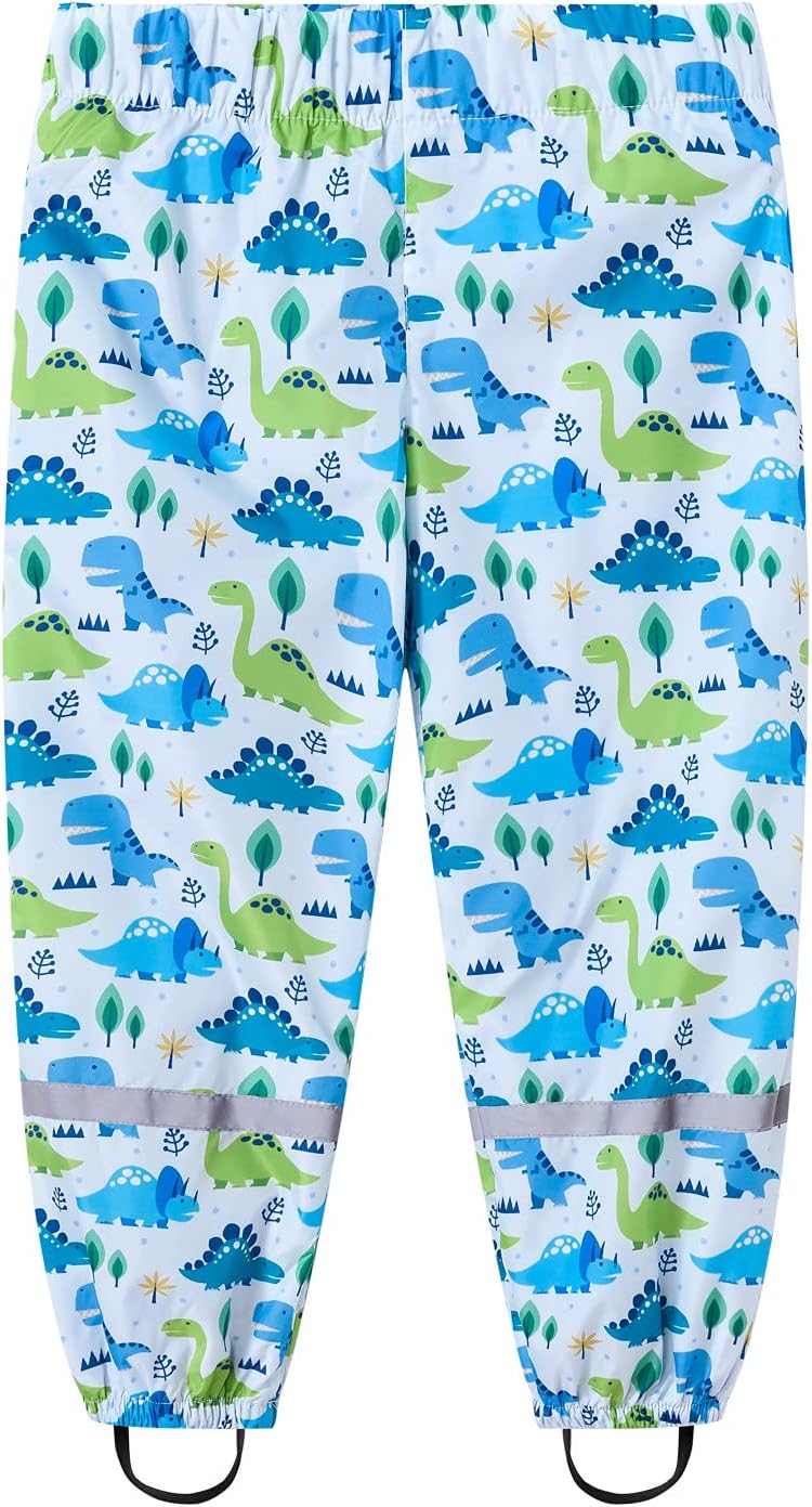 Cartoon Dinosaur Print Child Rain Pants