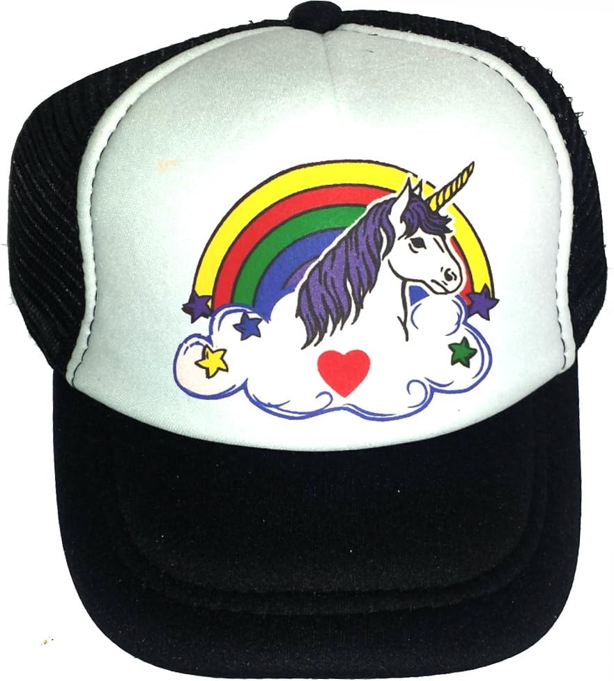 Rainbow Unicorn Snapback Mesh Trucker Hat Cap for Kids