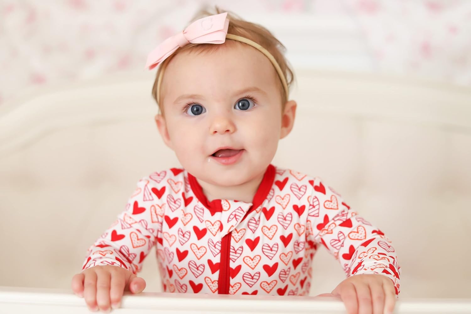 Perfect Valentines Day Footies for Baby - Soft Stretchy and Cozy