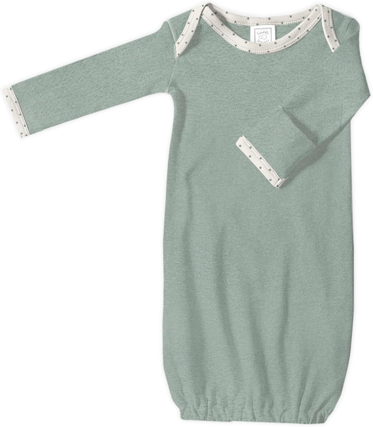 SwaddleDesigns Soft Cotton Baby Gown for Newborn 0-3 Months