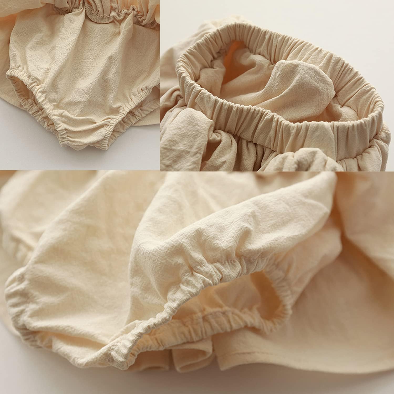 3-Piece Dependency-Free Cotton Ruffle Shorts Set