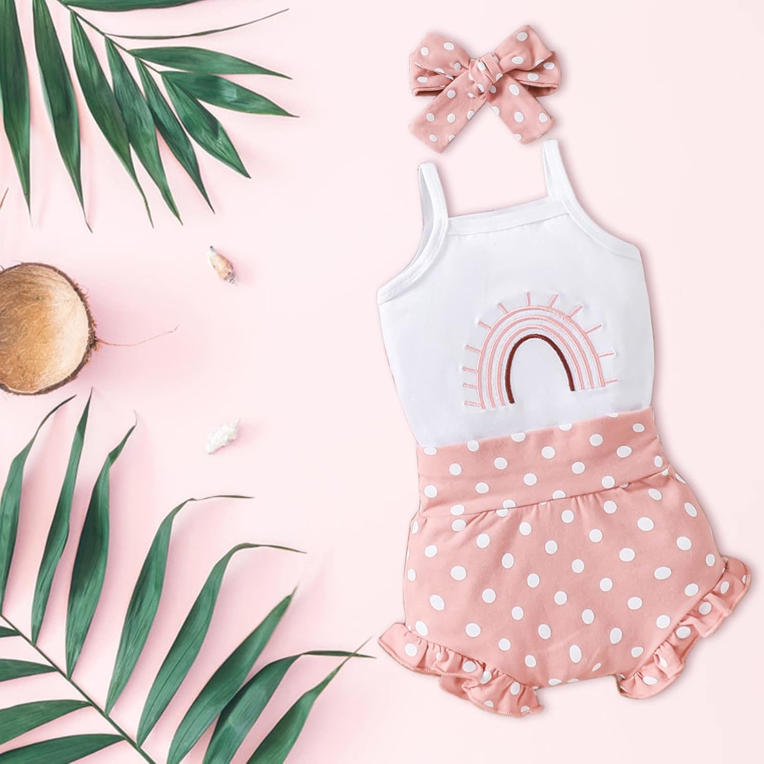 Adorable Toddler Girls Camisole Romper Set with Flared Pants