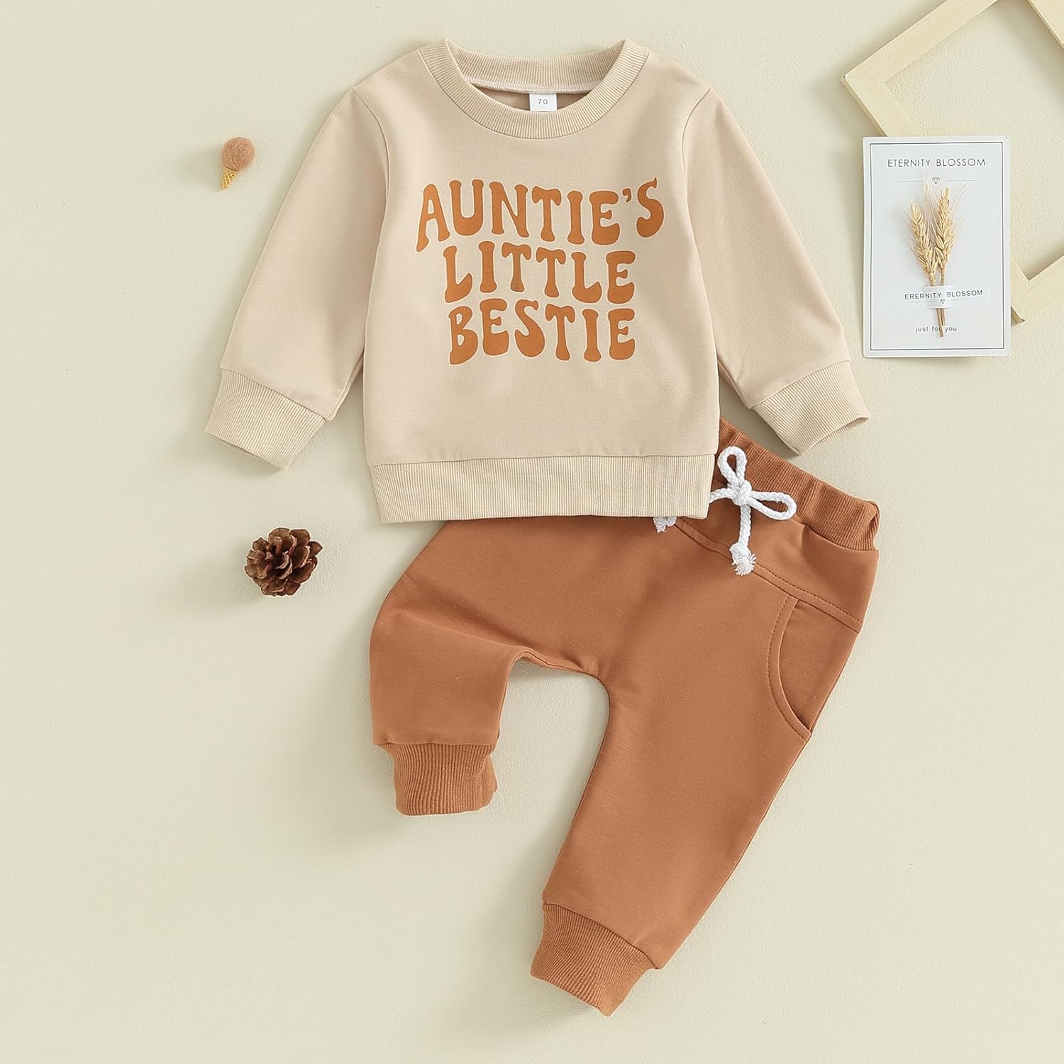Meiweileya Baby Girl Boy FALL Winter Clothes Set Funny Letters Cozy Sweater Pants
