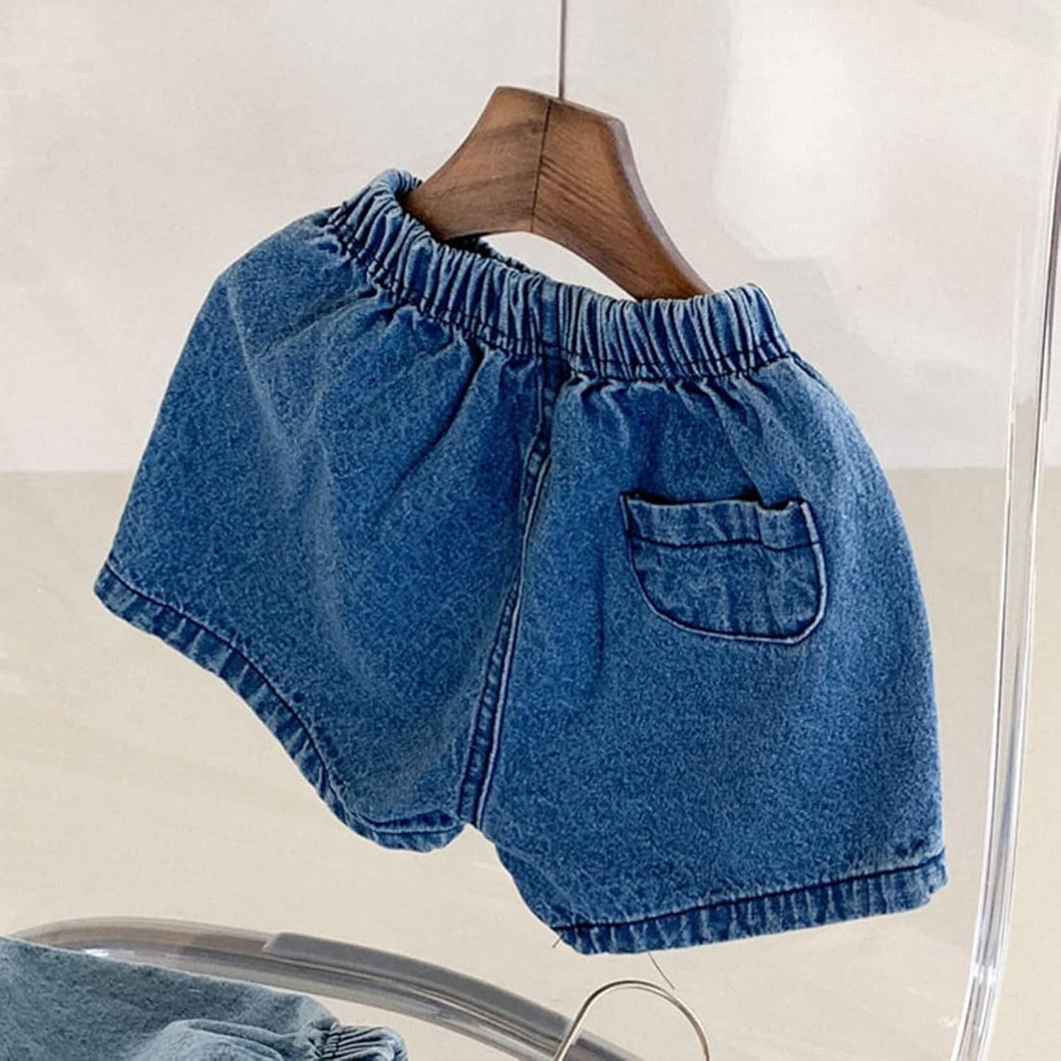 EISHOW Unisex Denim Bloomers Shorts 2pcs Set for 0-3 Years