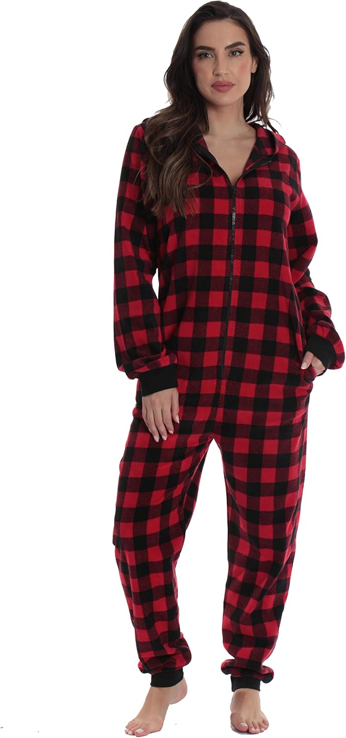 Matching Buffalo Plaid Adults Onesie