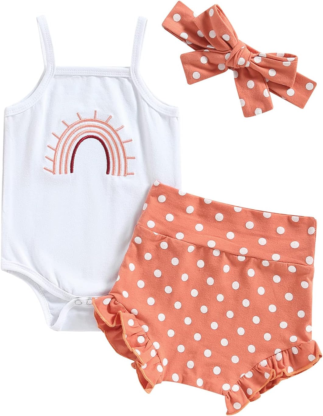 Rainbow Romper for Baby Girls Soft Cotton Romper Adorable Newborn
