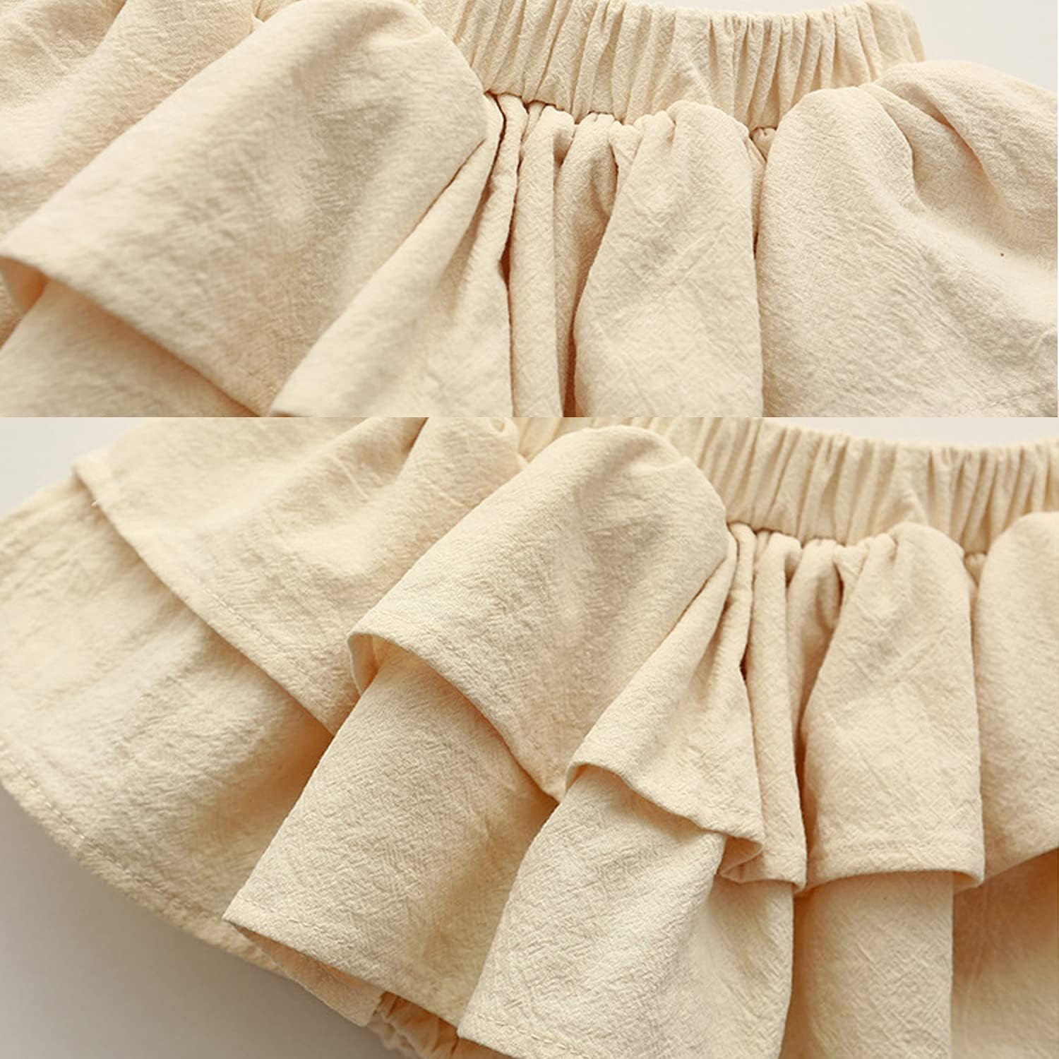 3-Piece Dependency-Free Cotton Ruffle Shorts Set
