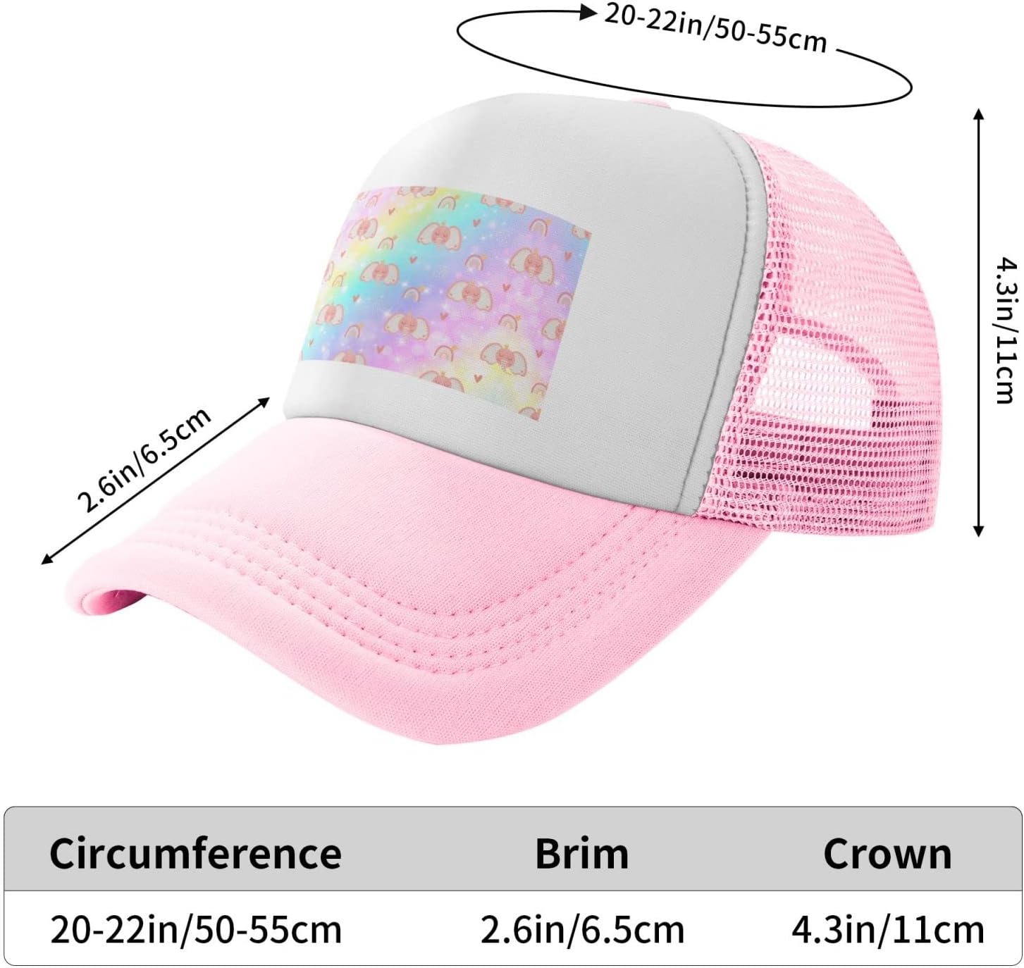 Stylish Adjustable Baseball Hat for Kids Ages 4-10 Pink Elephant Design