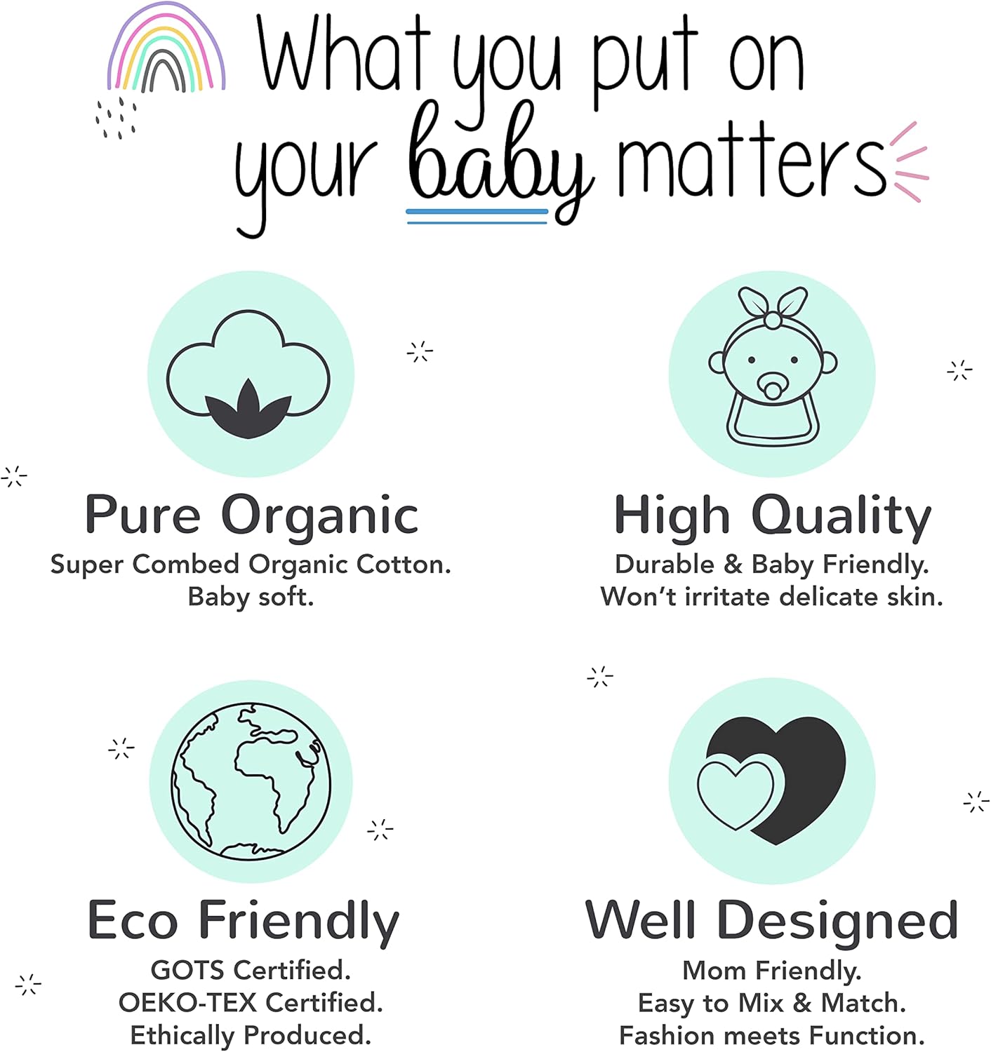 Pure Organic Cotton Sleepwear for Baby Girls
